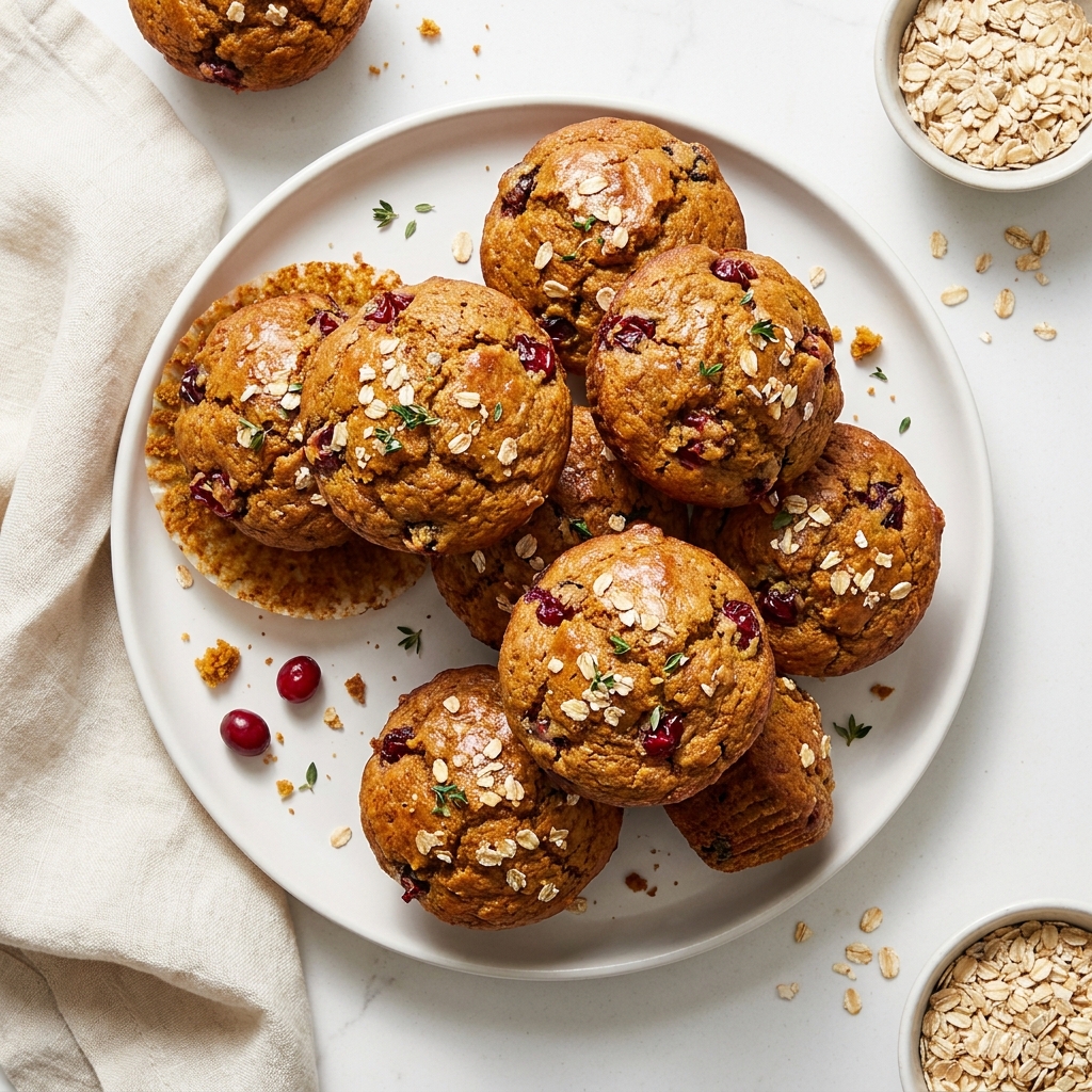 Healthy Pumpkin Cranberry Muffins