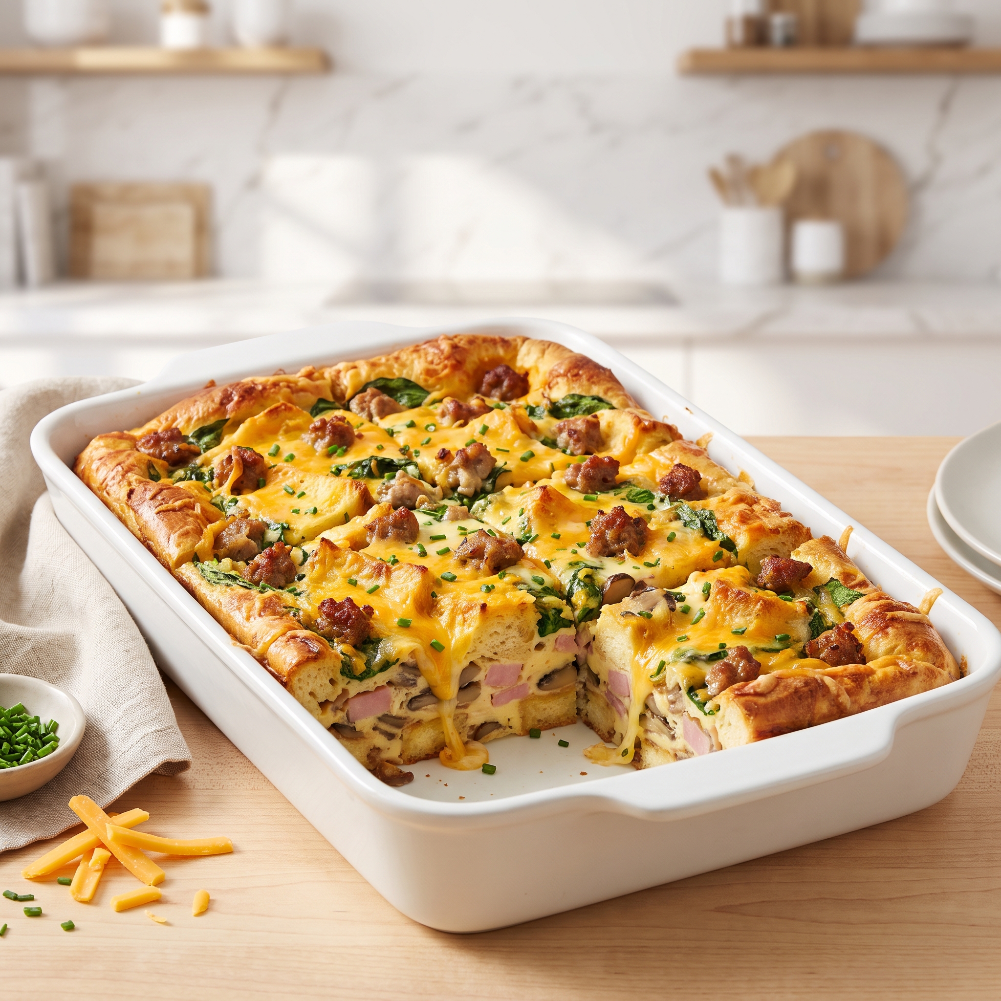Hearty Breakfast Strata Bake