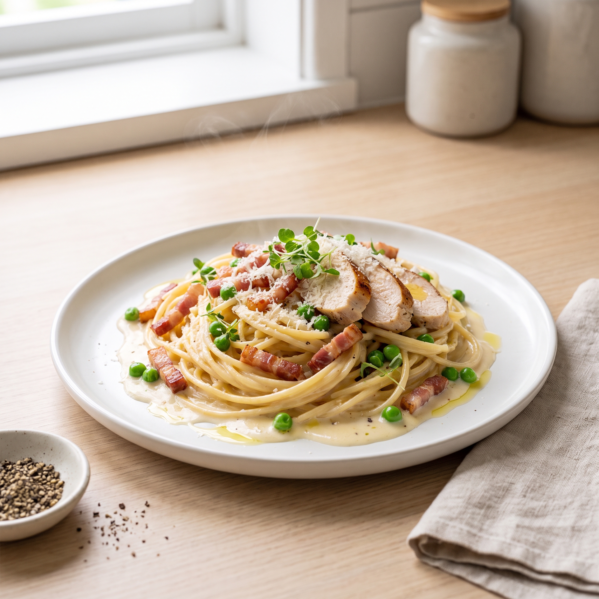 Hearty Chicken and Bacon Carbonara