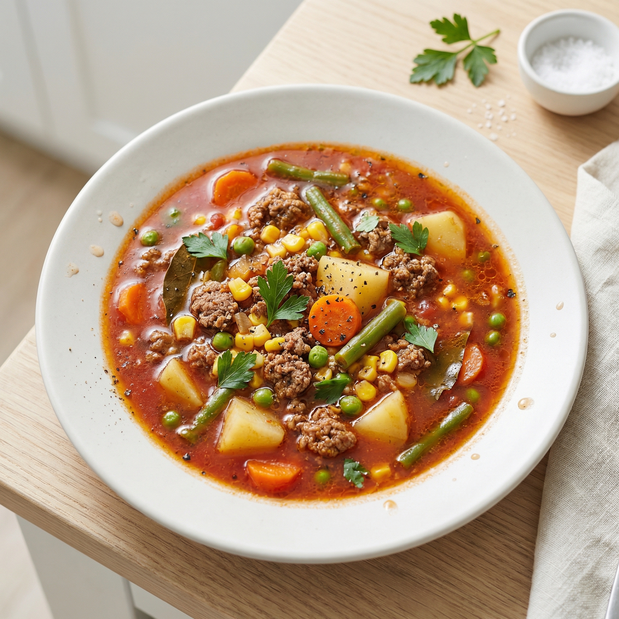 Hearty Ground Beef and Veggie Soup