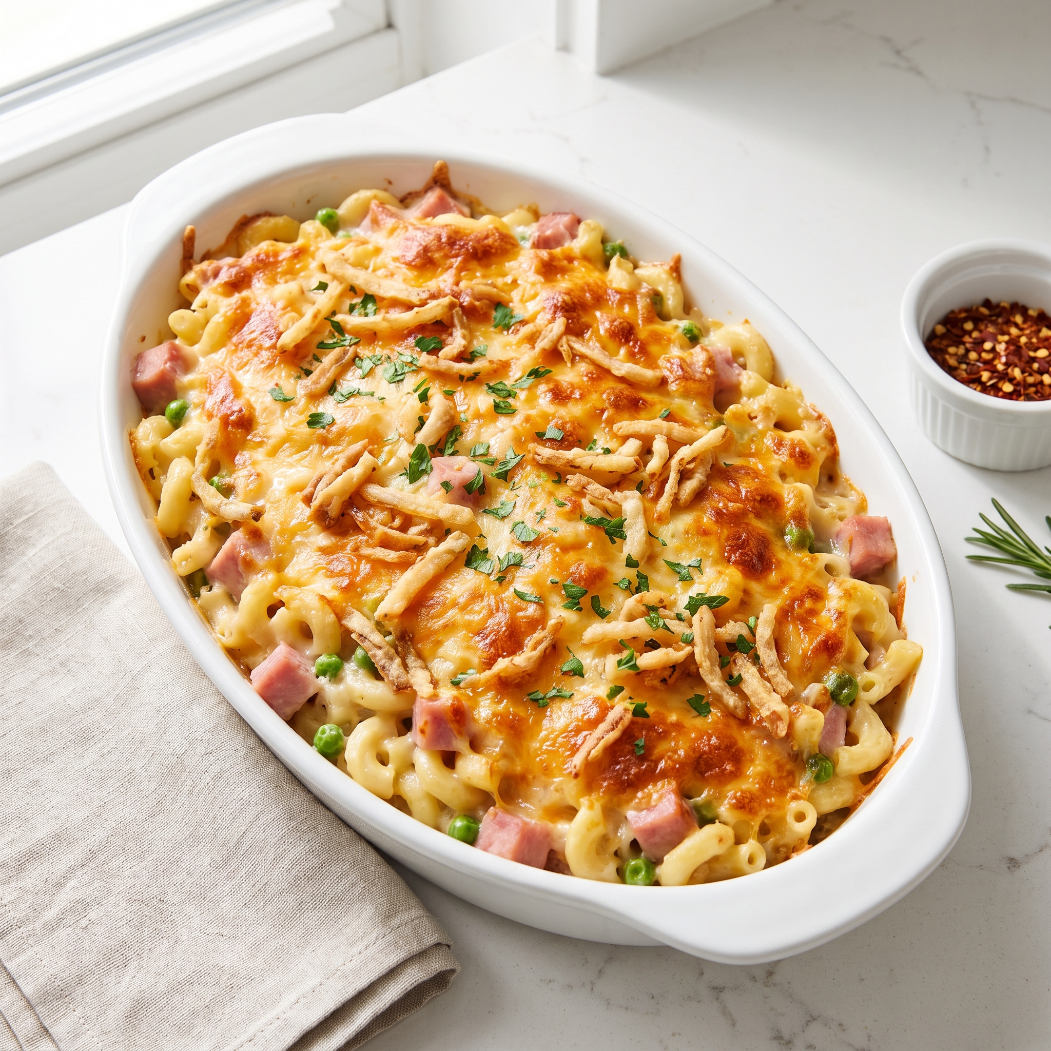 Hearty Ham and Macaroni Bake