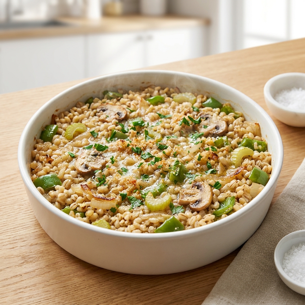 Hearty Pearl Barley Bake