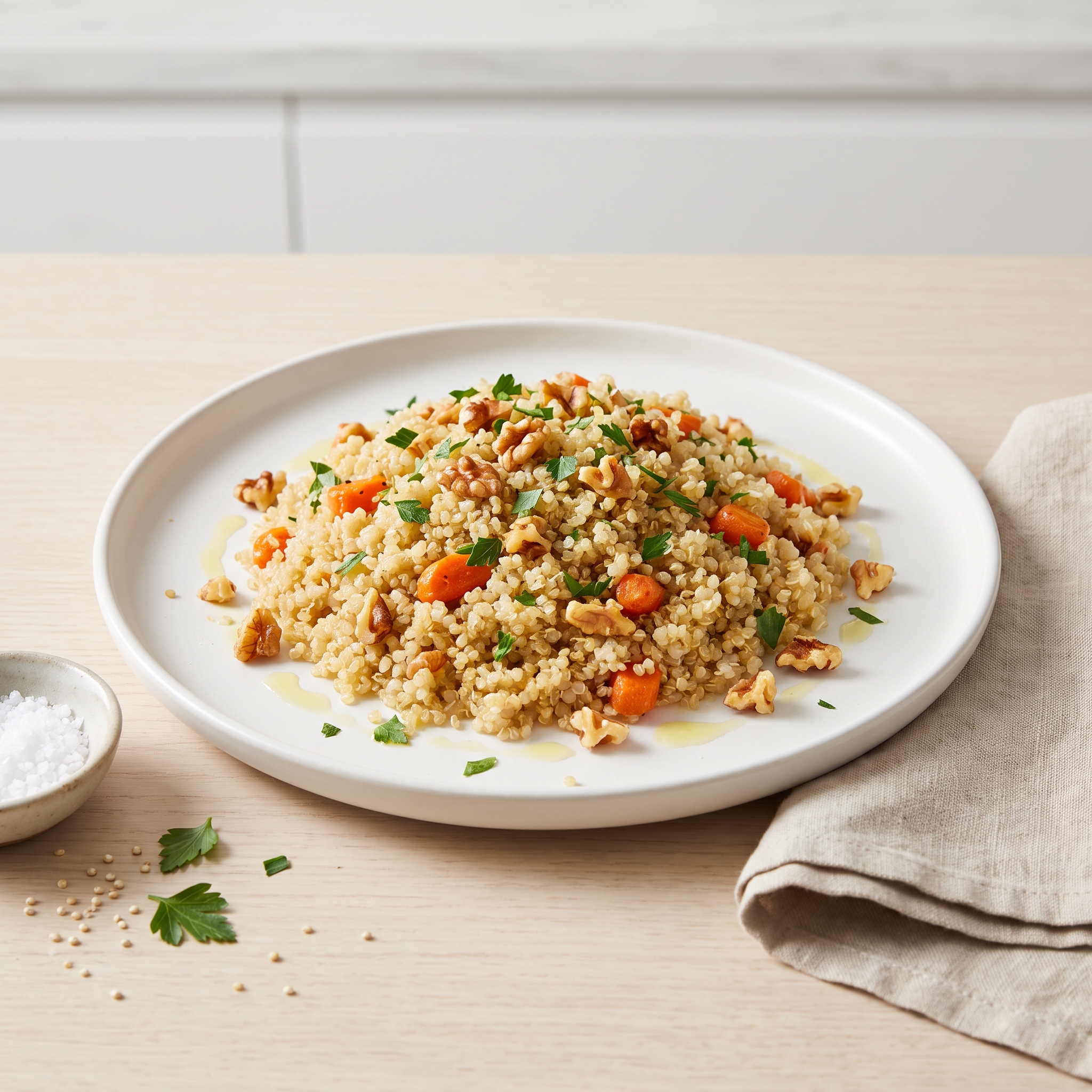 Hearty Quinoa Pilaf with Carrots and Walnuts