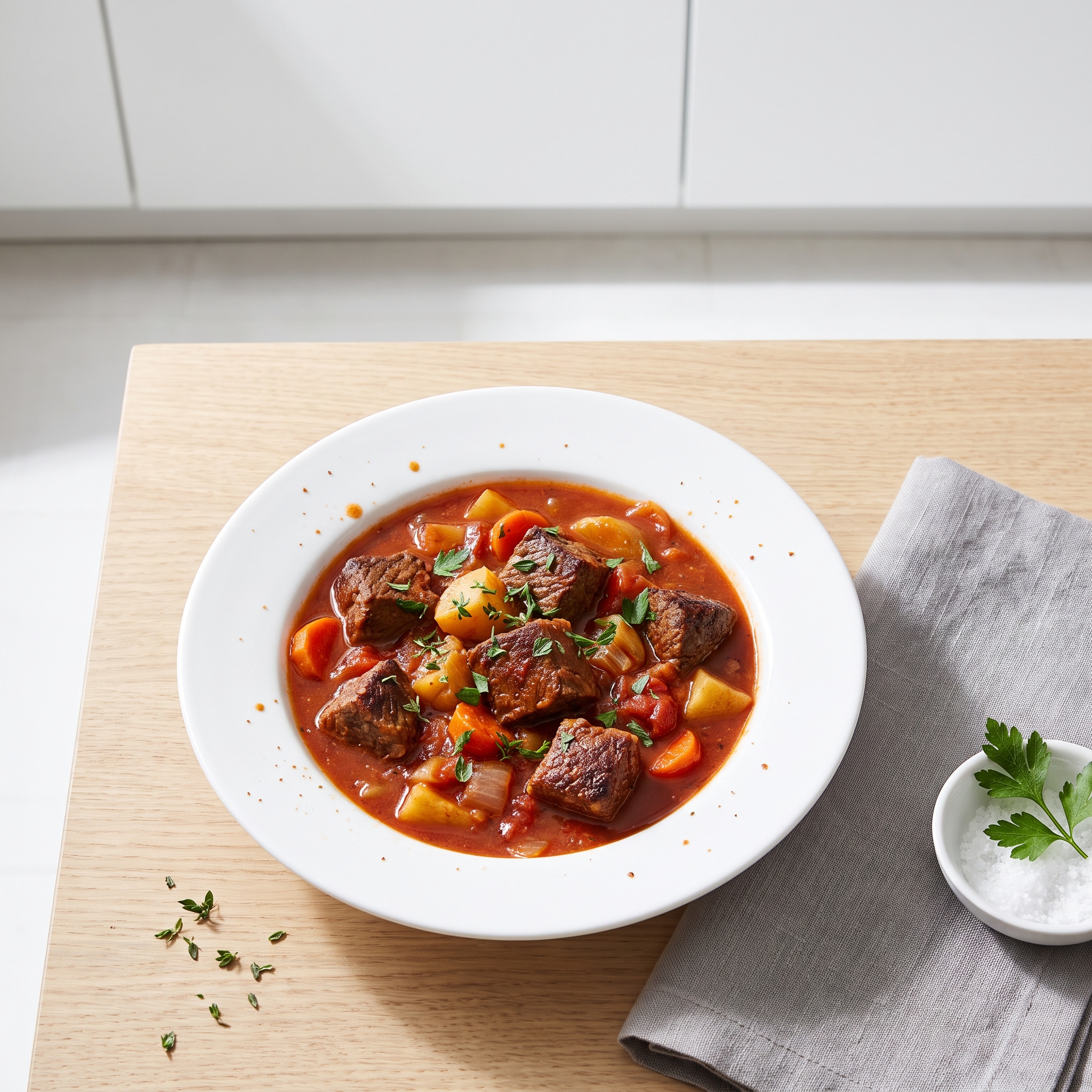 Hearty Tomato-Braised Bison Stew
