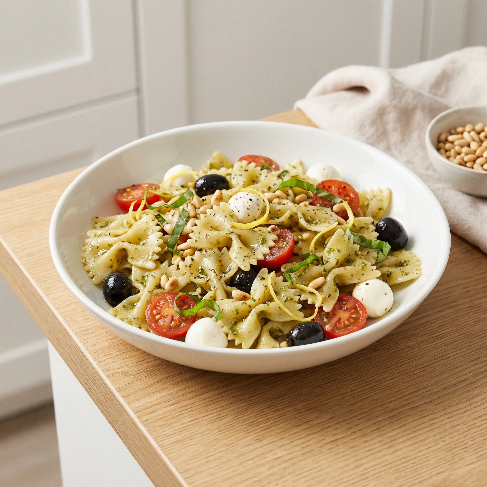 Herb-Loaded Pesto Bowtie Pasta Salad