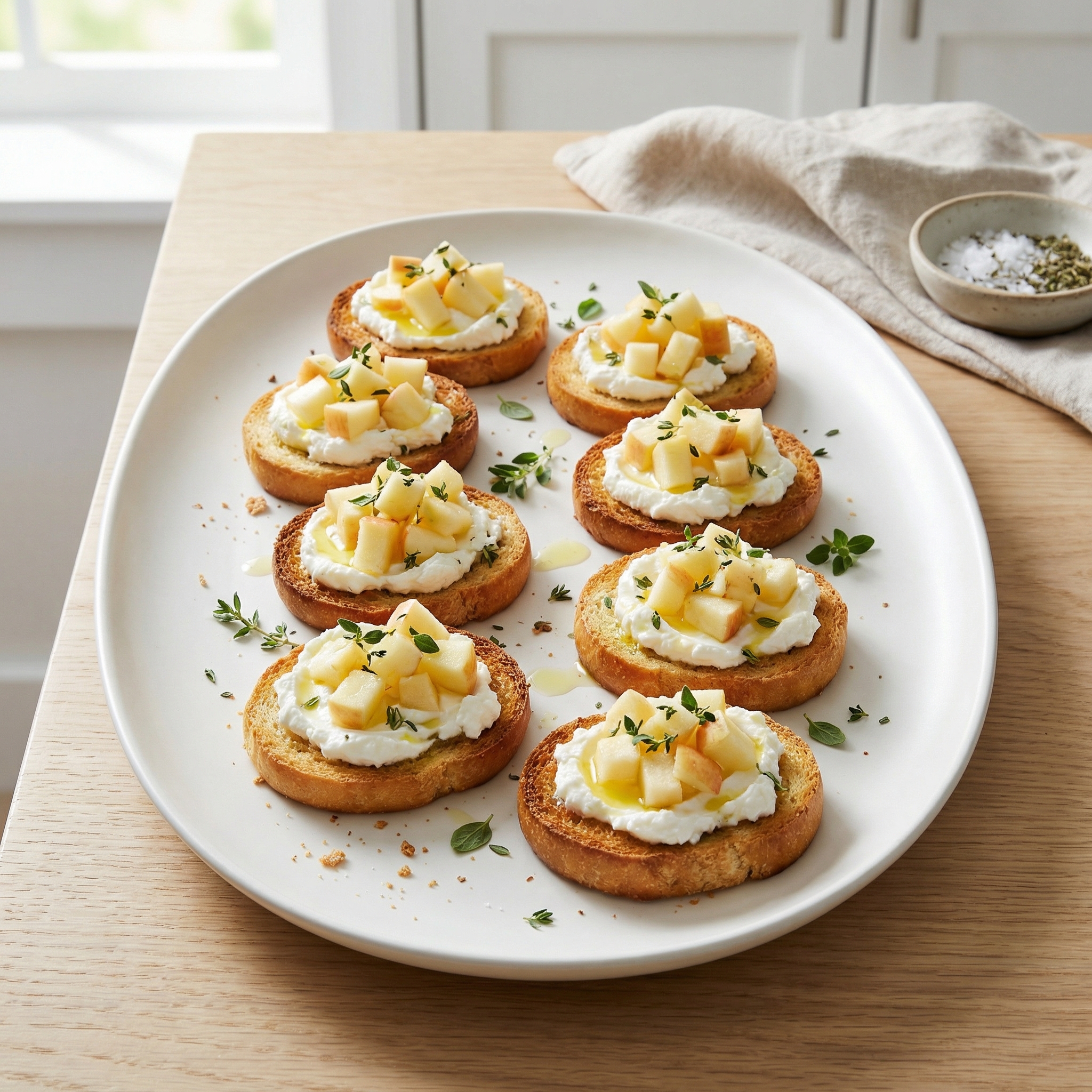 Apple Goat Cheese Bruschetta