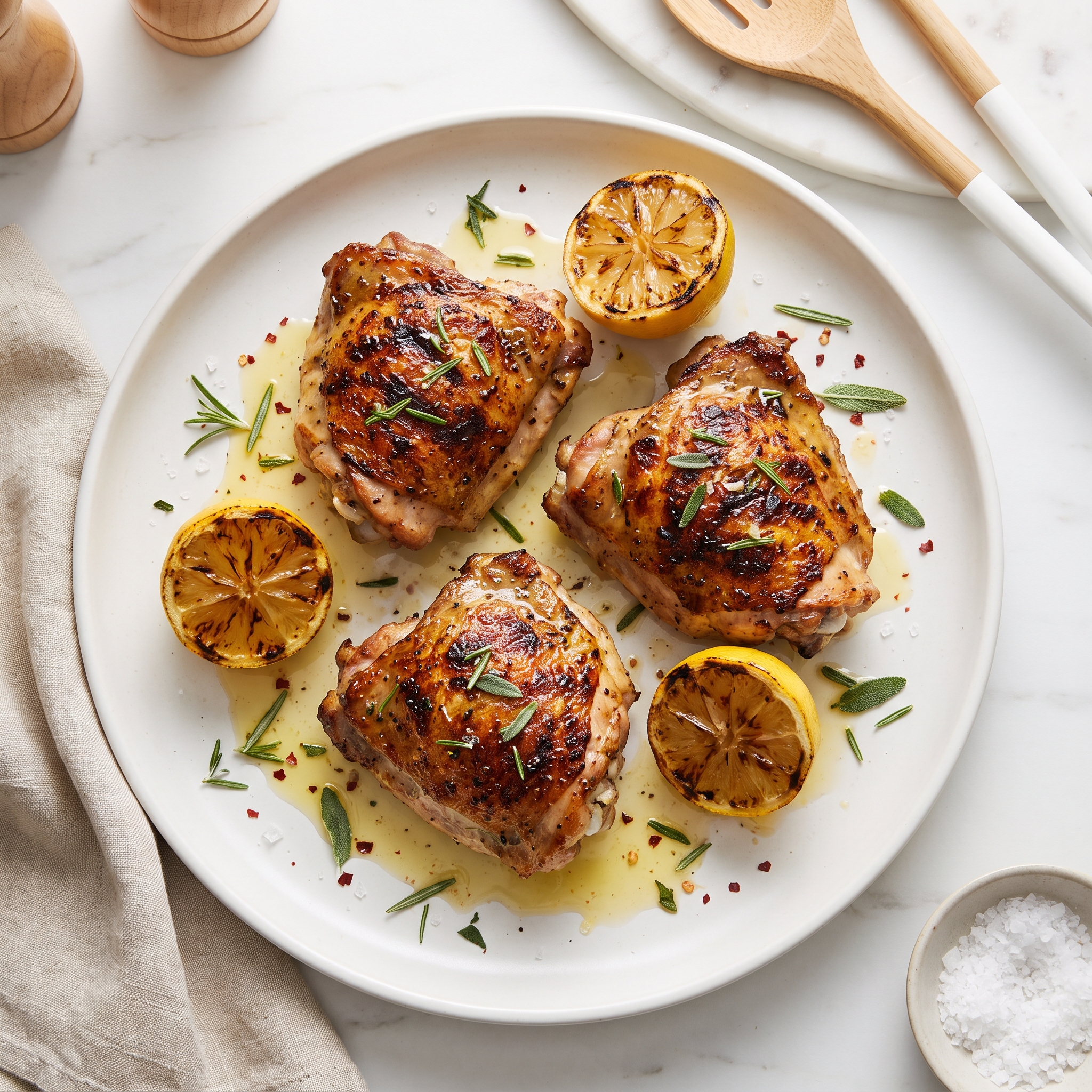Herbed Lemon-Garlic Grilled Chicken Thighs