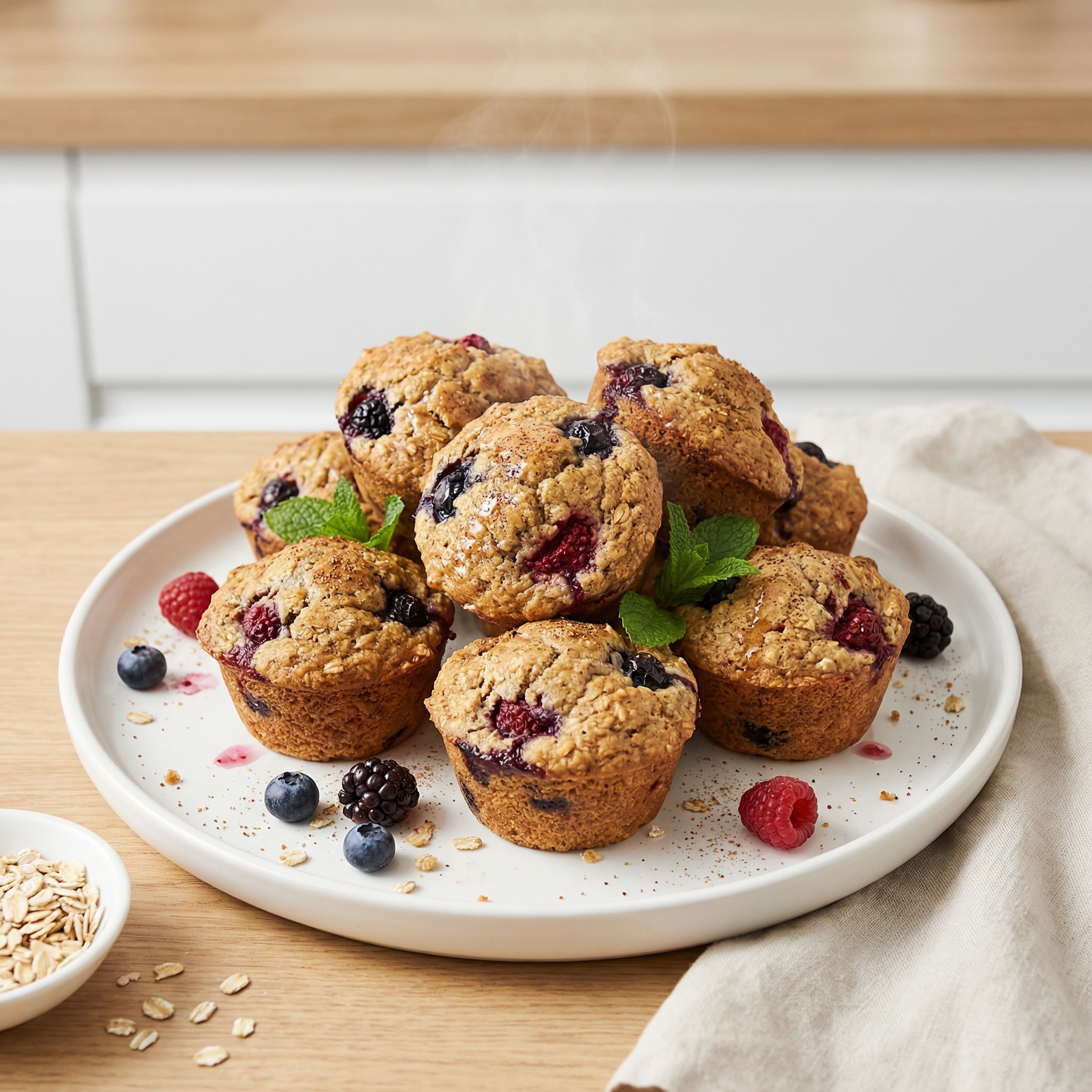 Berry Oat High-Fiber Morning Muffins