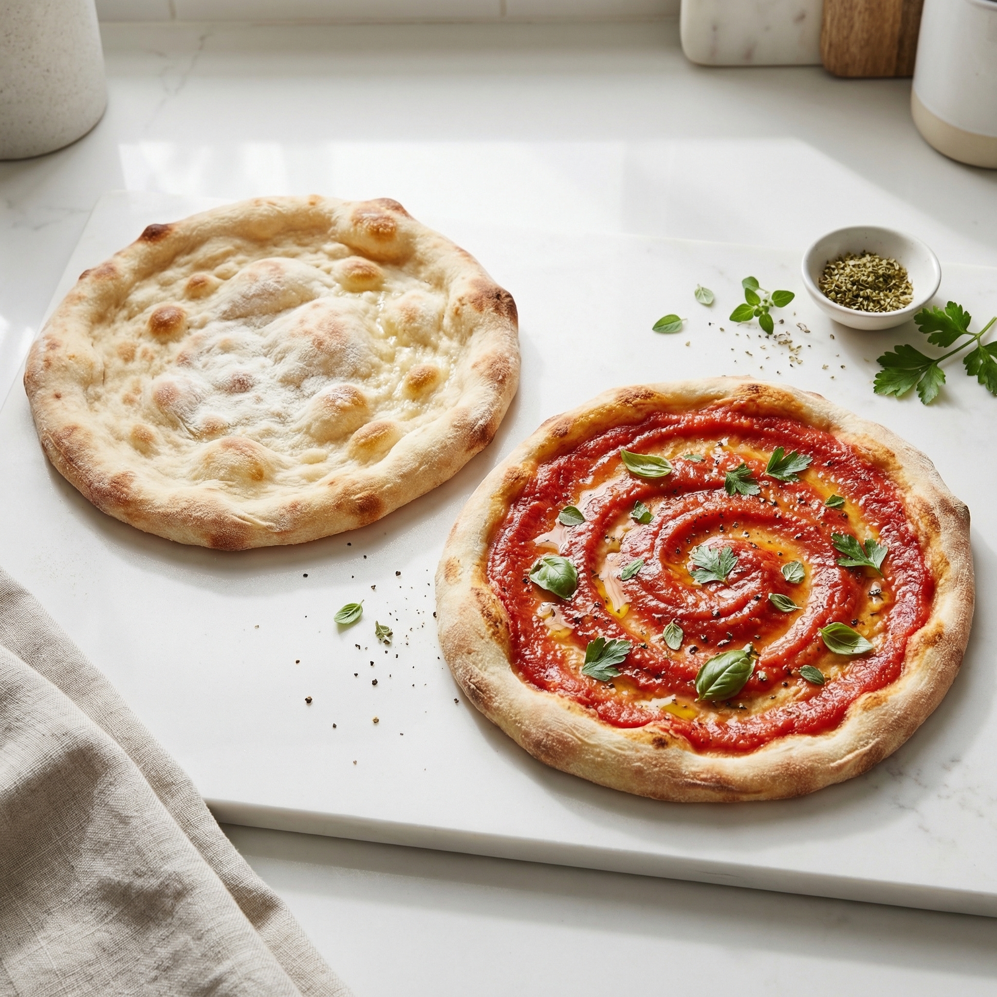 Beer-Infused Pizza Dough with Bright Tomato Sauce