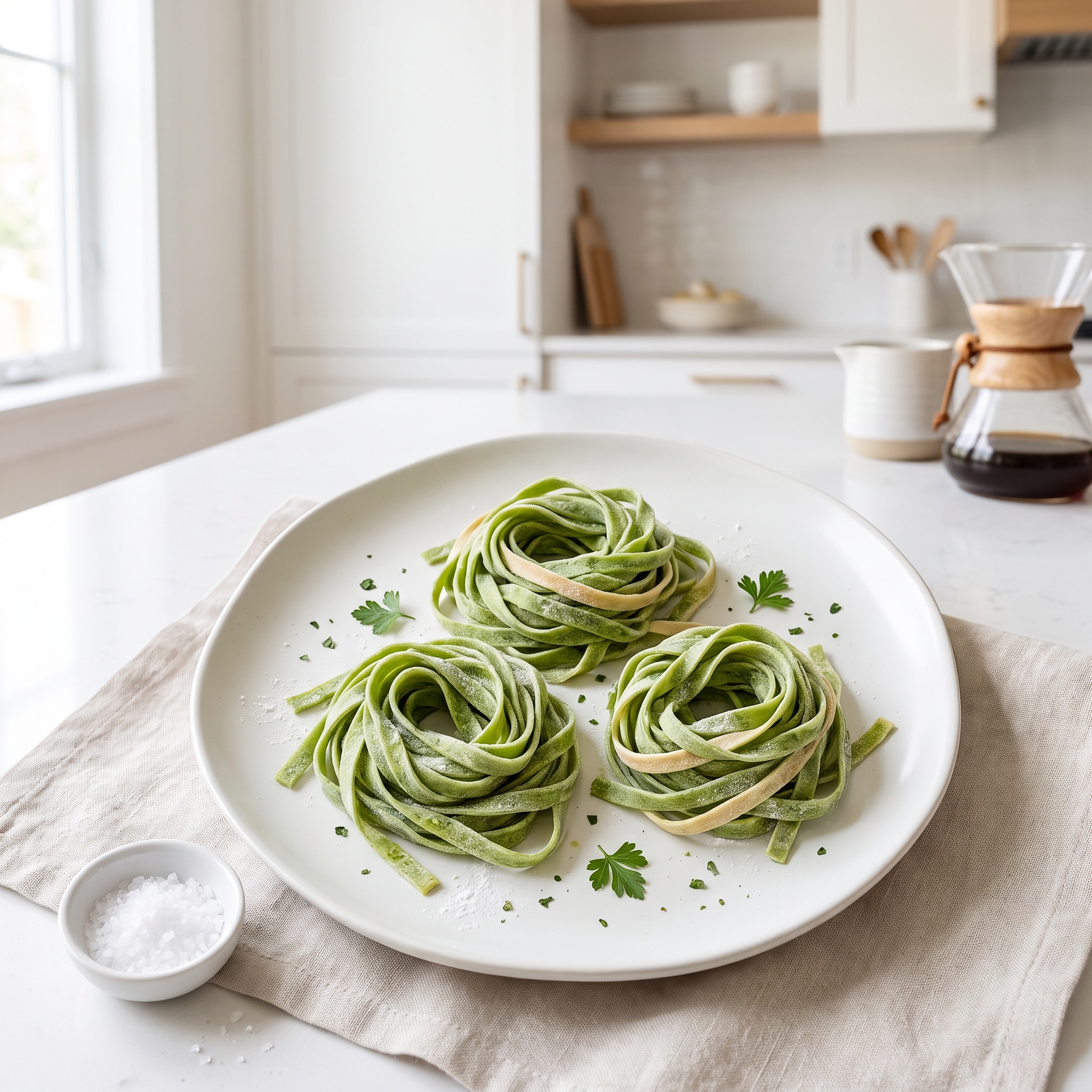 Homemade Spinach Pasta Noodles