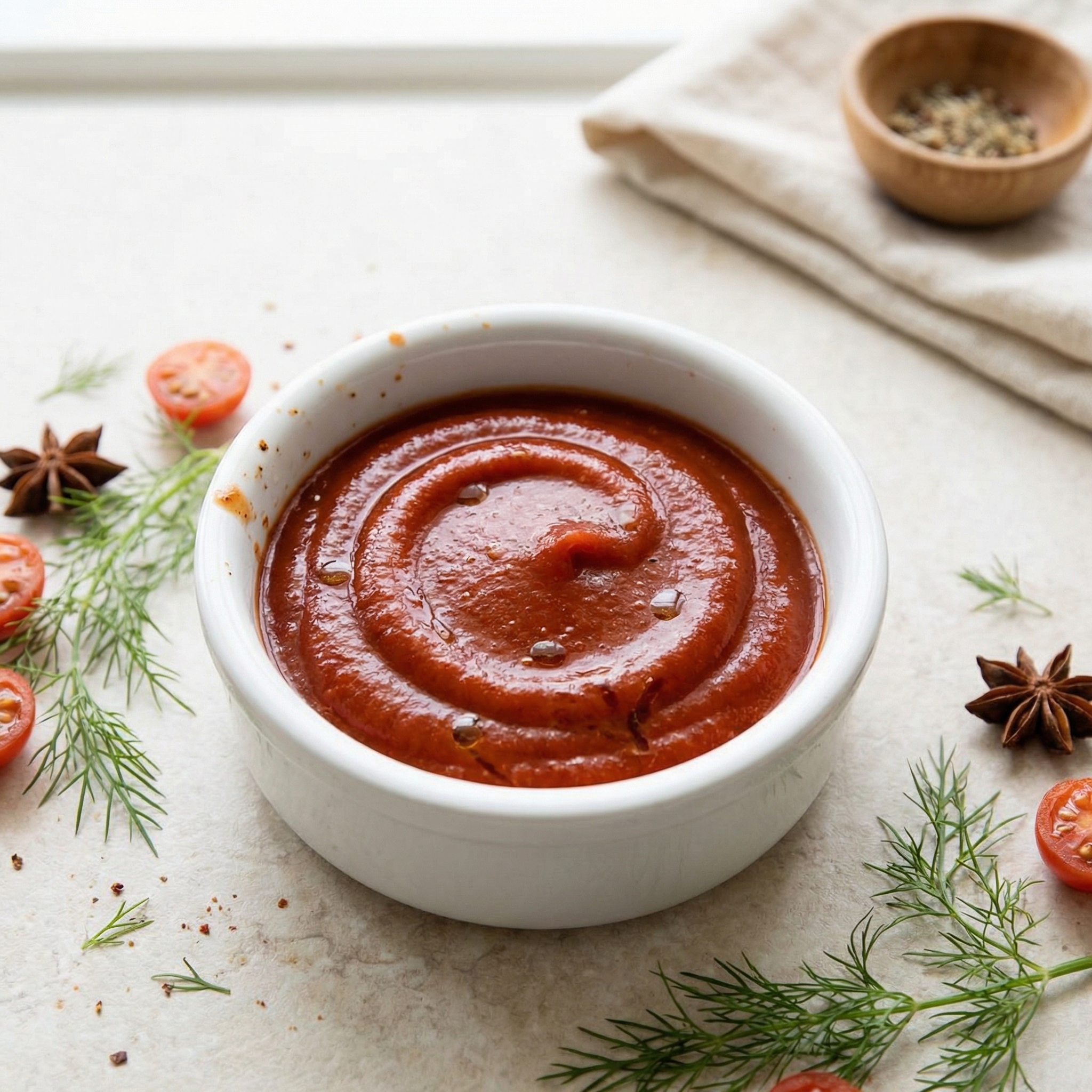 Homemade Tomato Ketchup with Fennel and Warm Spices