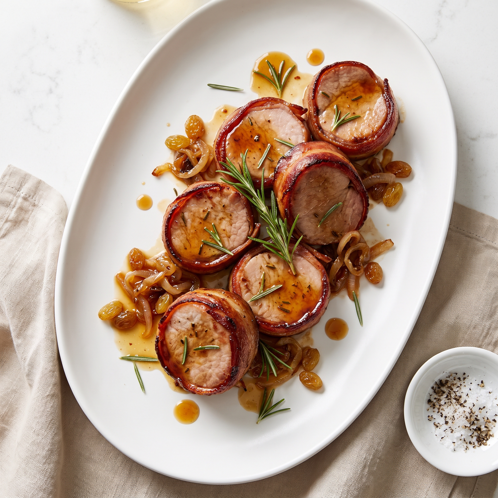 Honey-Balsamic Bacon Wrapped Pork Loin