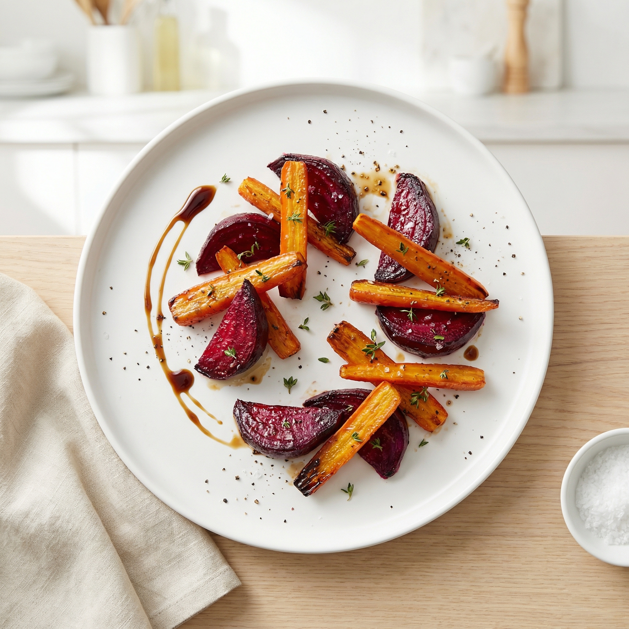 Roasted Beets and Carrots with Honey-Balsamic Glaze