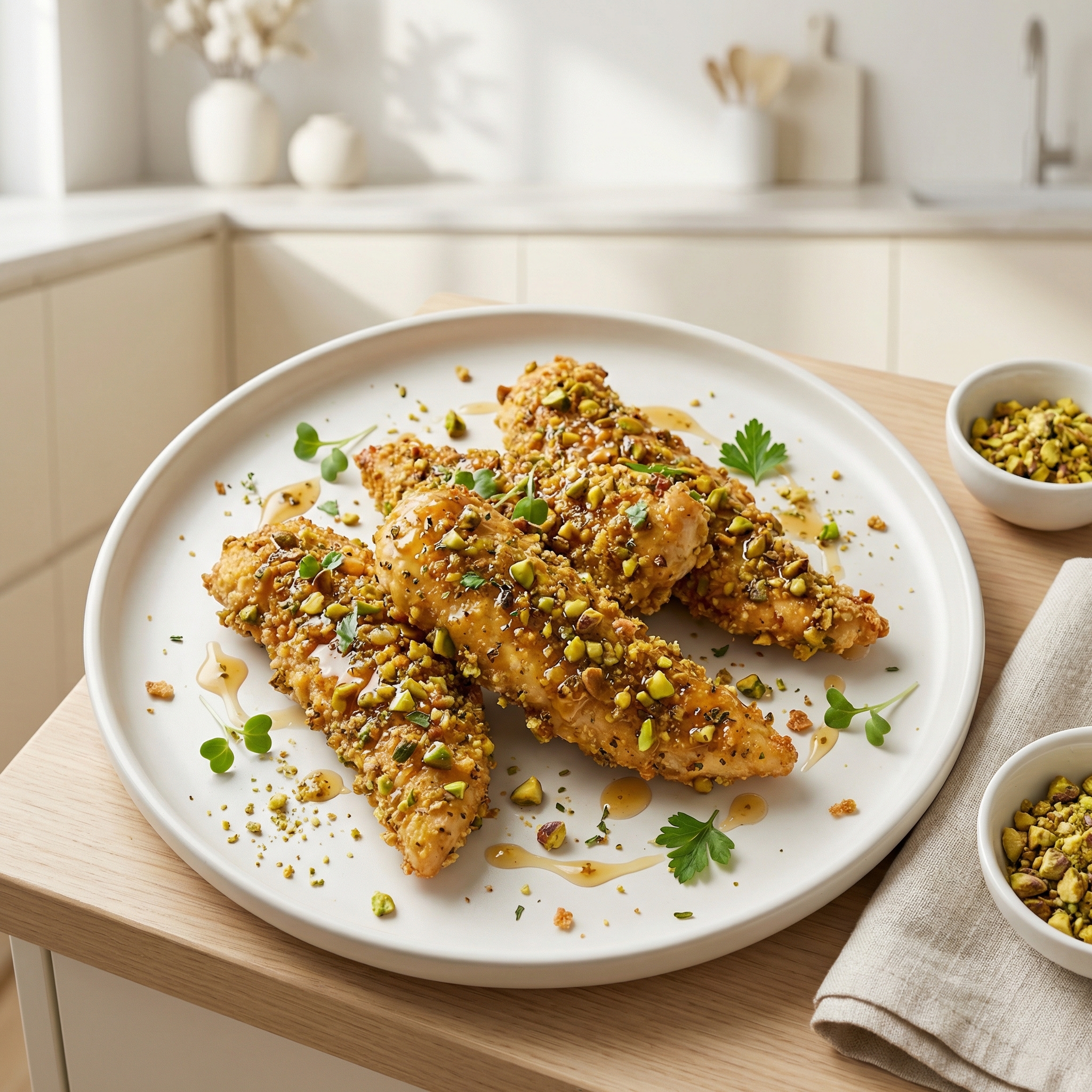 Honey-Dijon Pistachio Crusted Chicken Strips
