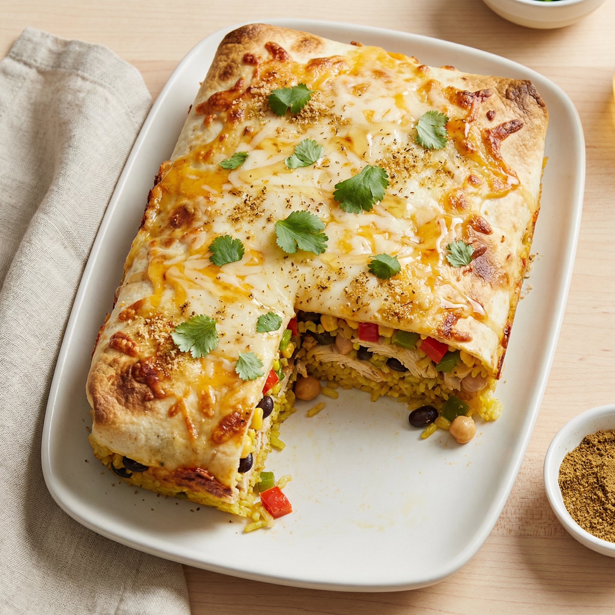 Honey-Bean Burrito Bake with Chicken