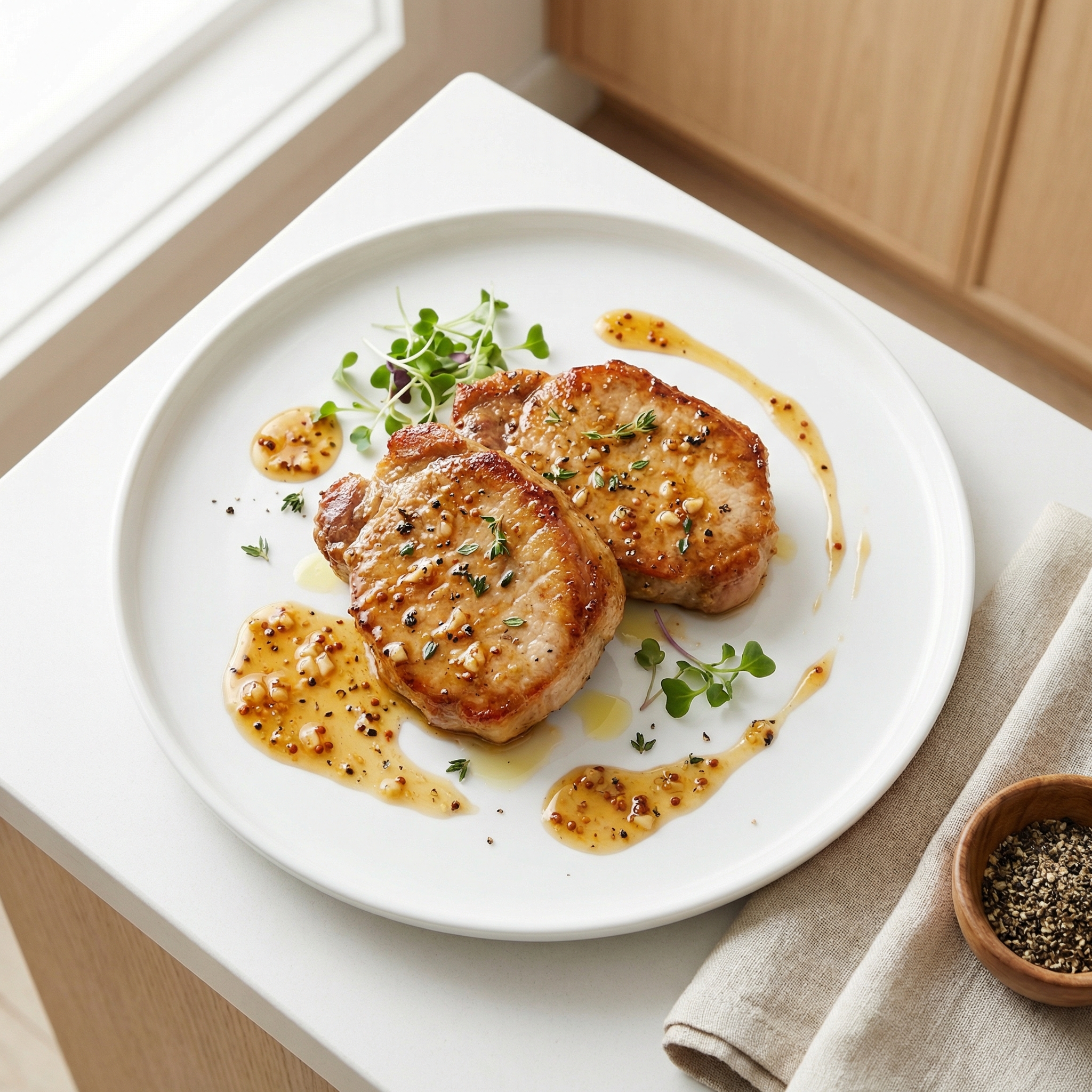 Garlic Honey-Mustard Glazed Pork Chops