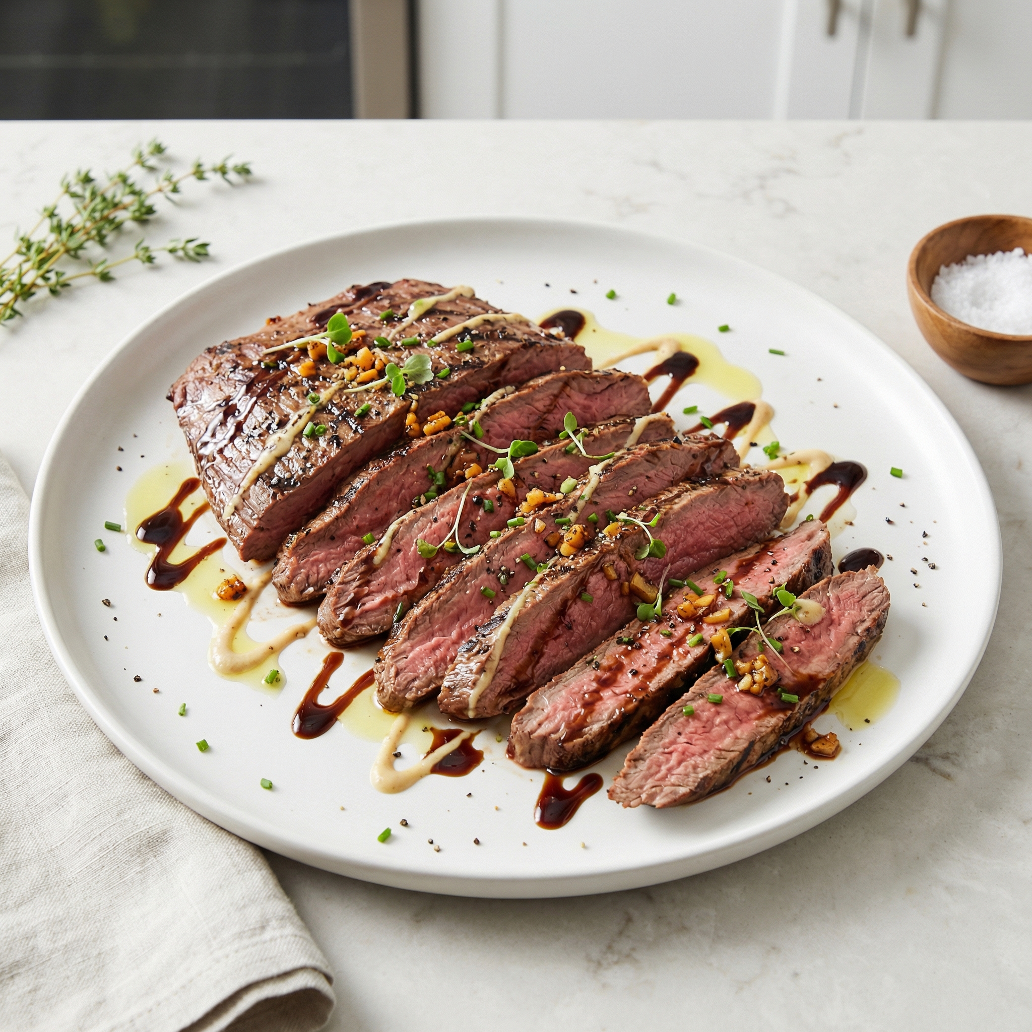 Horseradish-Dijon Marinated Flank Steak on the Grill