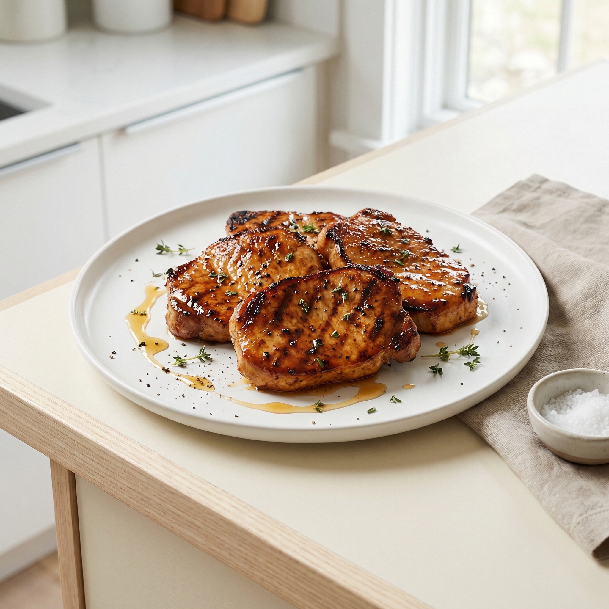 Pork Chops with Hot Honey Glaze