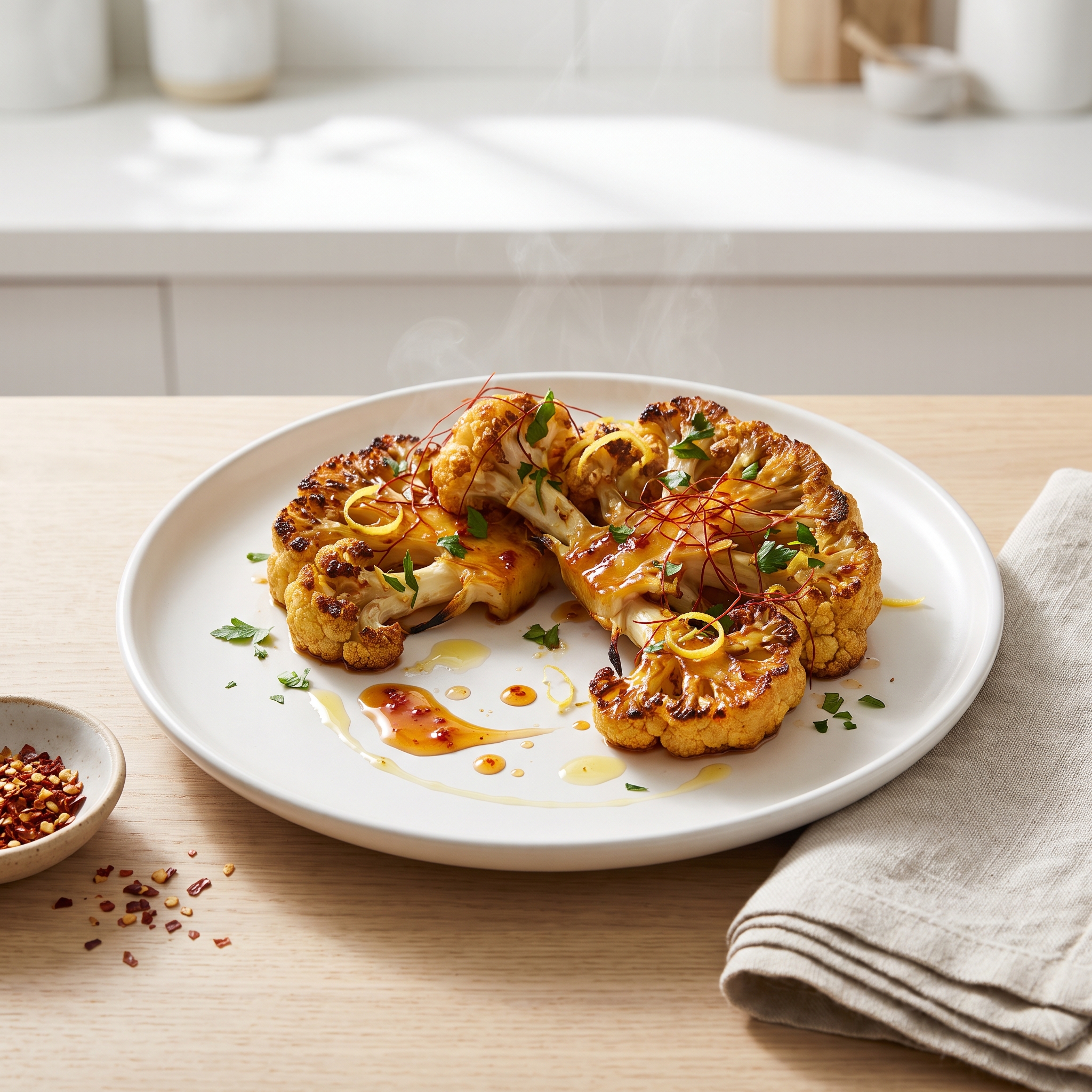 Hot Honey Roasted Cauliflower