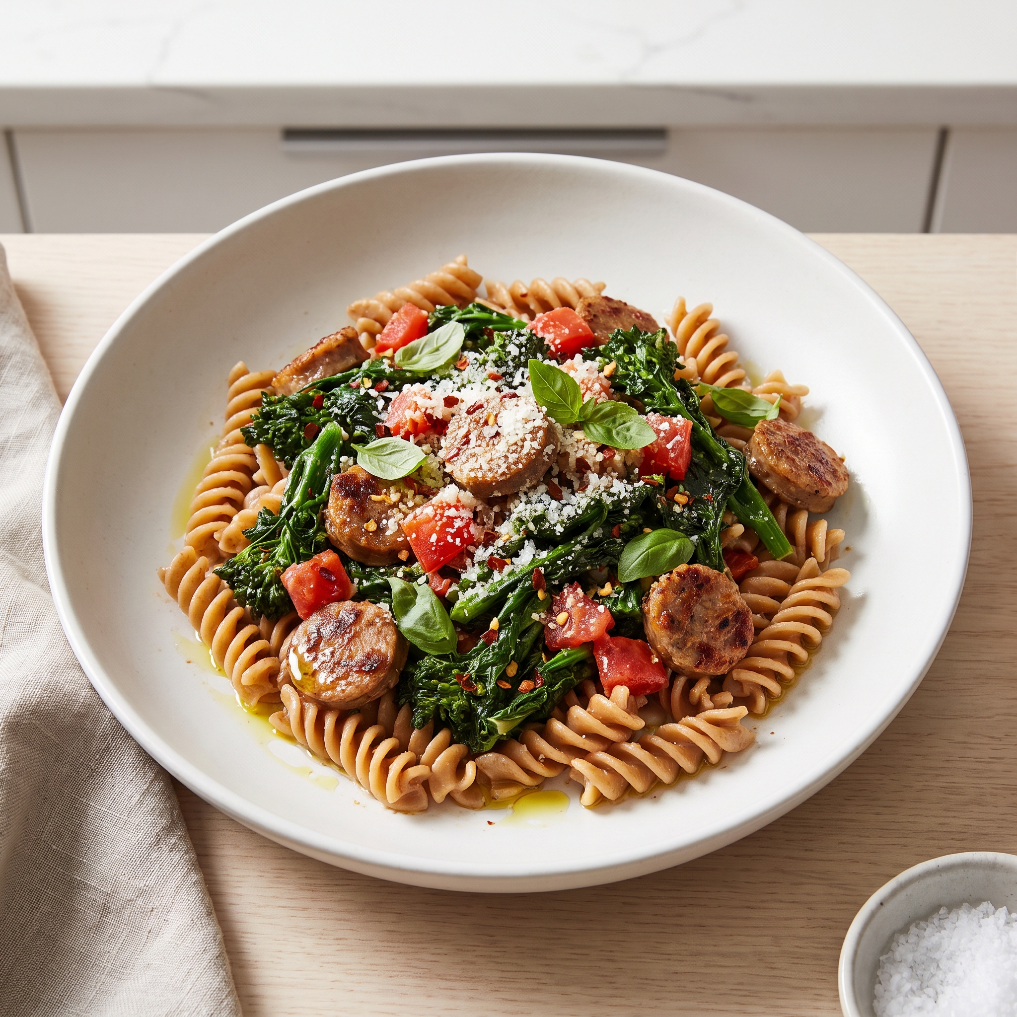 Hot Italian Sausage and Broccoli Rabe with Parmesan