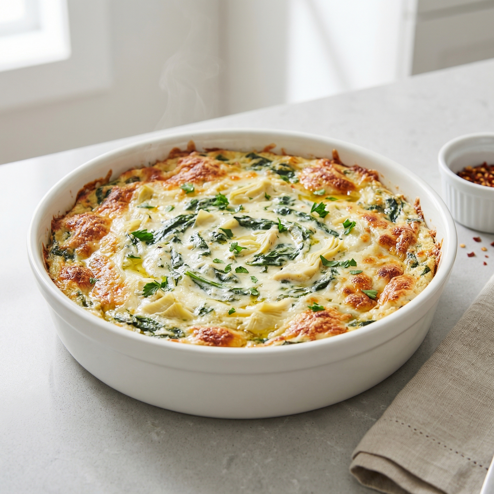 Warm Spinach–Artichoke Swiss Cheese Dip