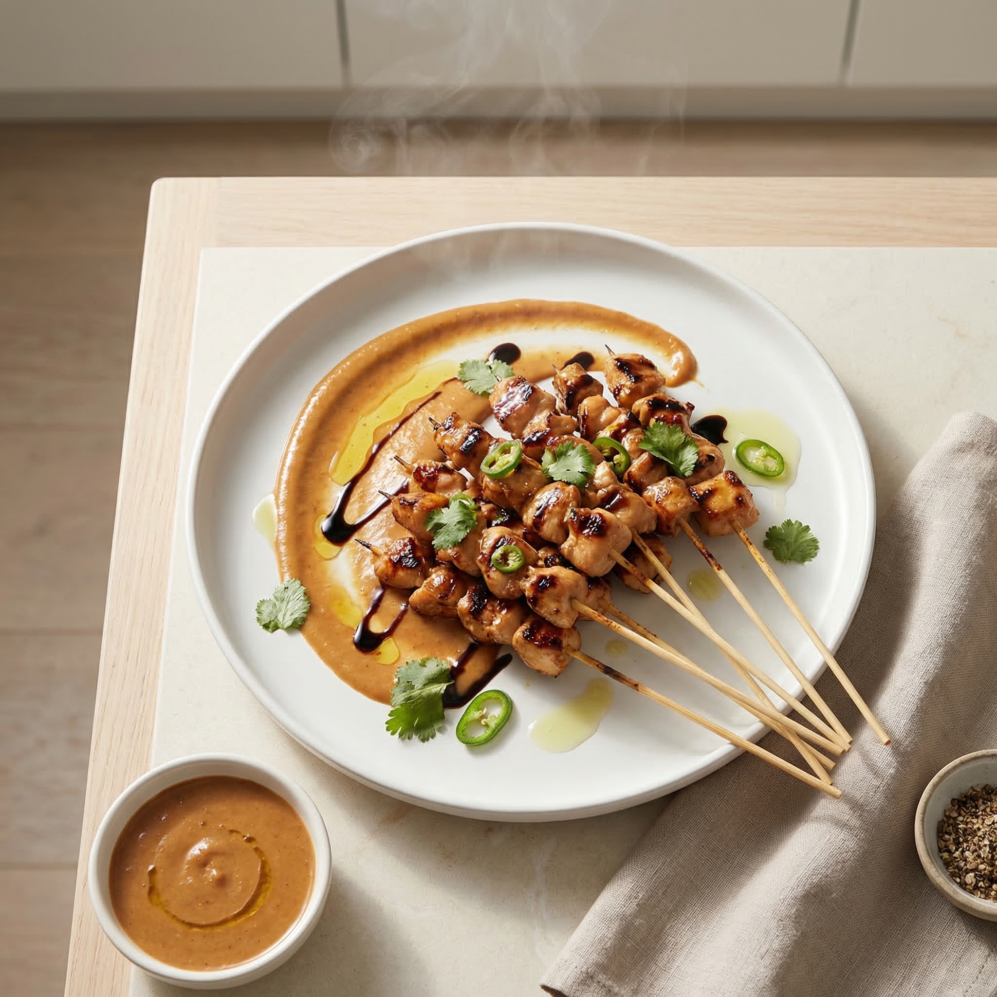 Indonesian Chicken Skewers with Peanut Sauce (Satay Ayam)