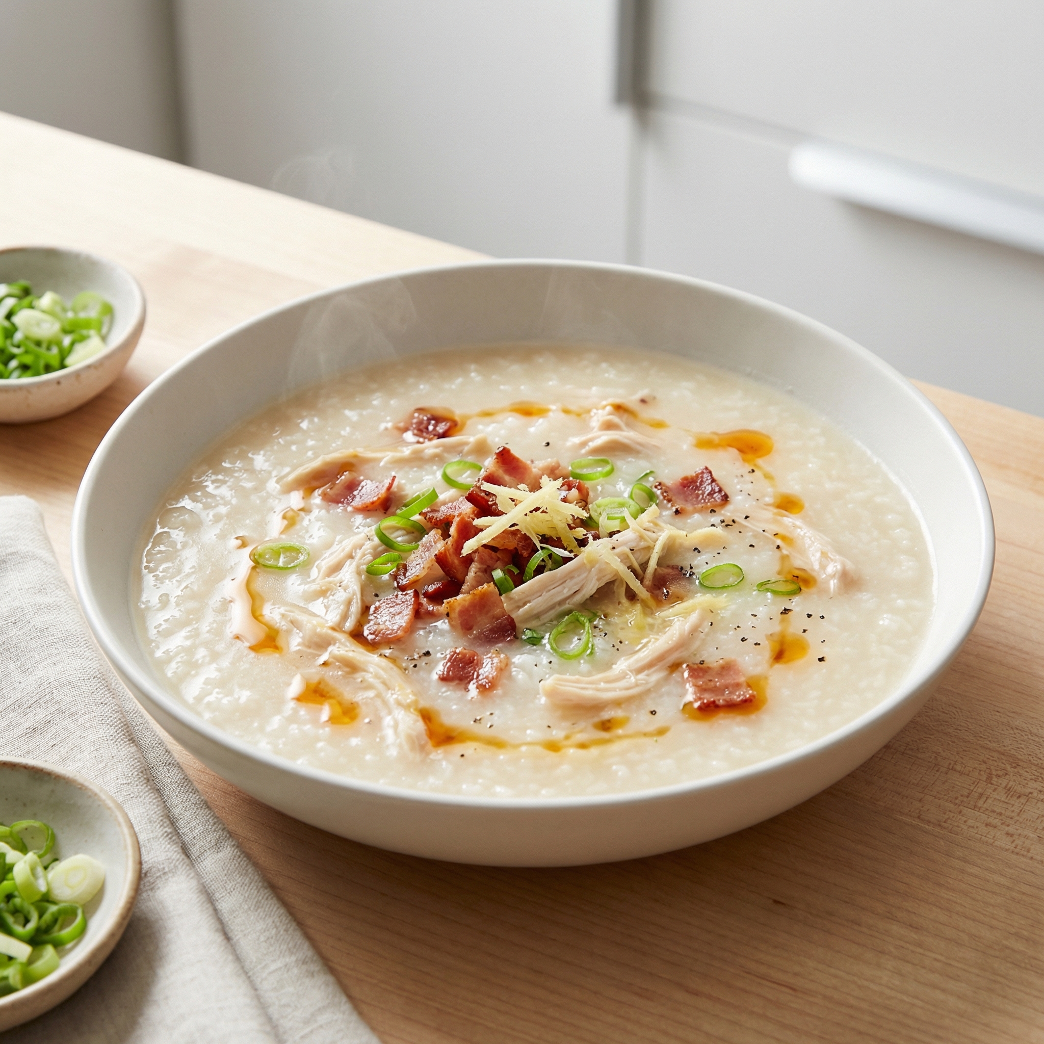 Pressure Cooker Chicken Congee (Chinese Rice Porridge)