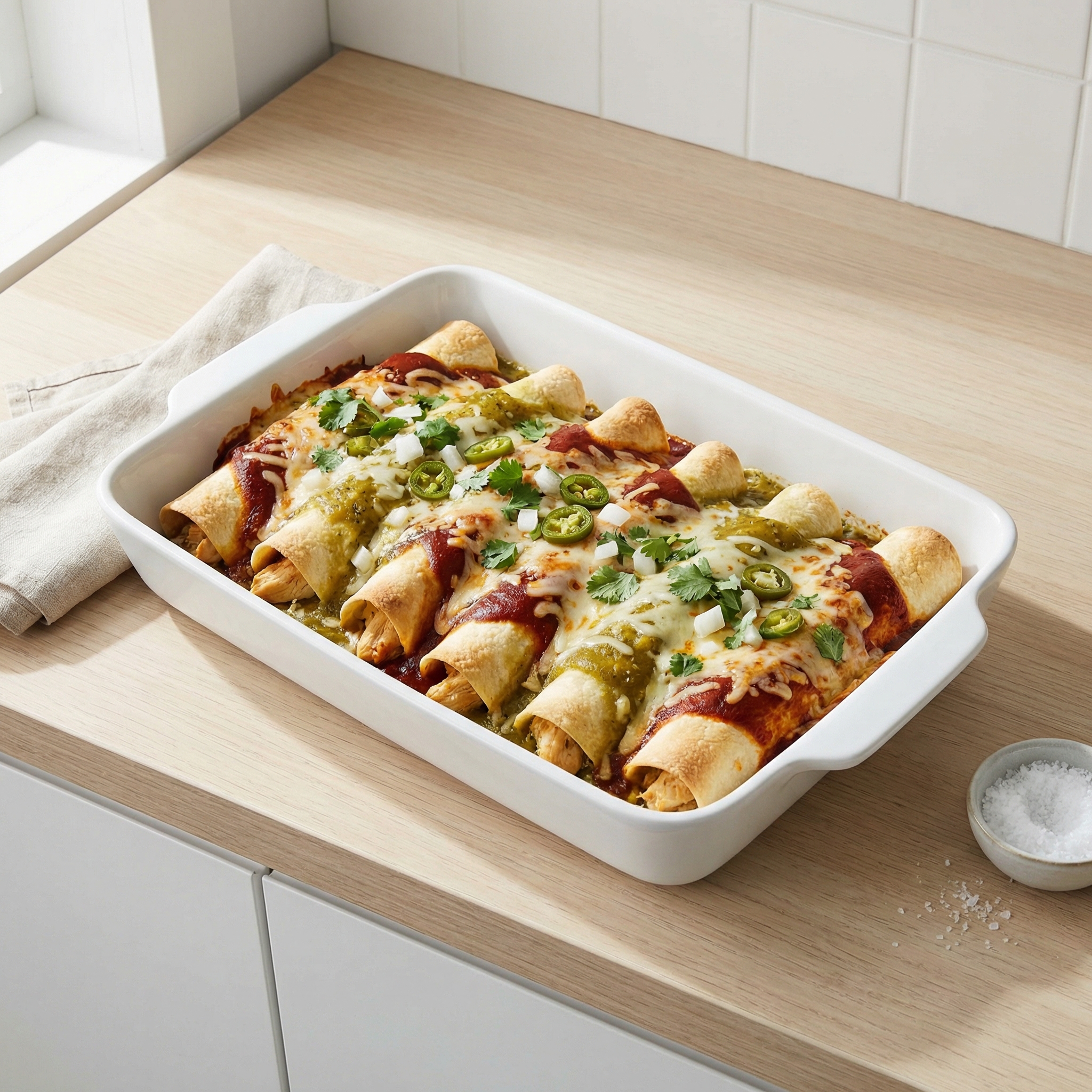 Pressure Cooker Chicken Enchilada Casserole