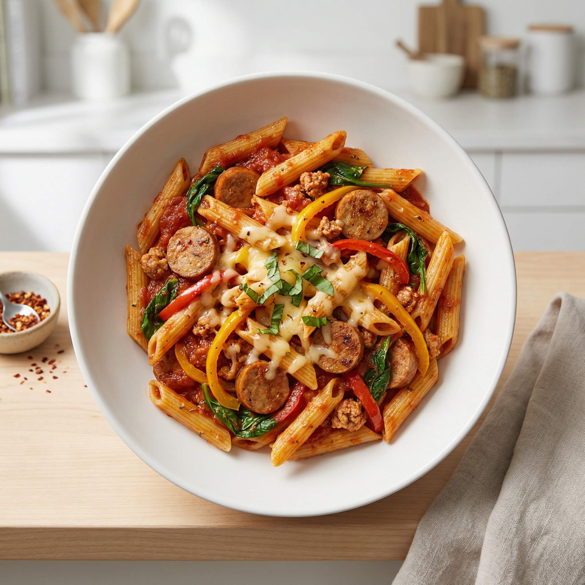 Pressure Cooker Penne with Italian Sausage