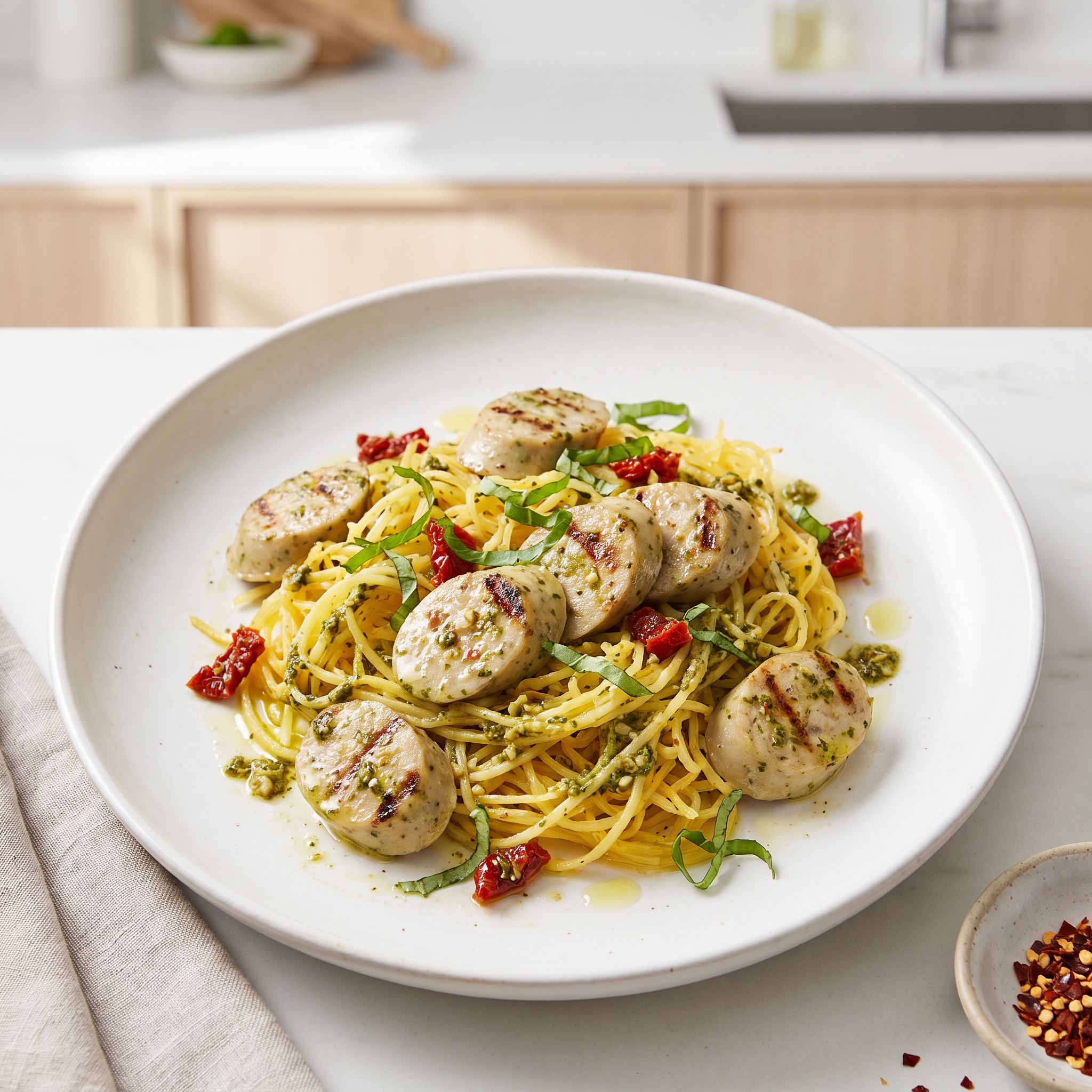 Italian Chicken Pesto with Spaghetti Squash