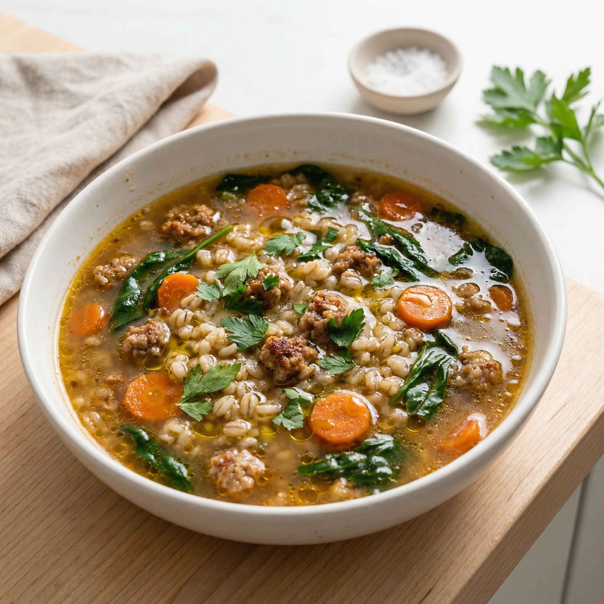 Italian Sausage and Barley Slow-Cooker Soup