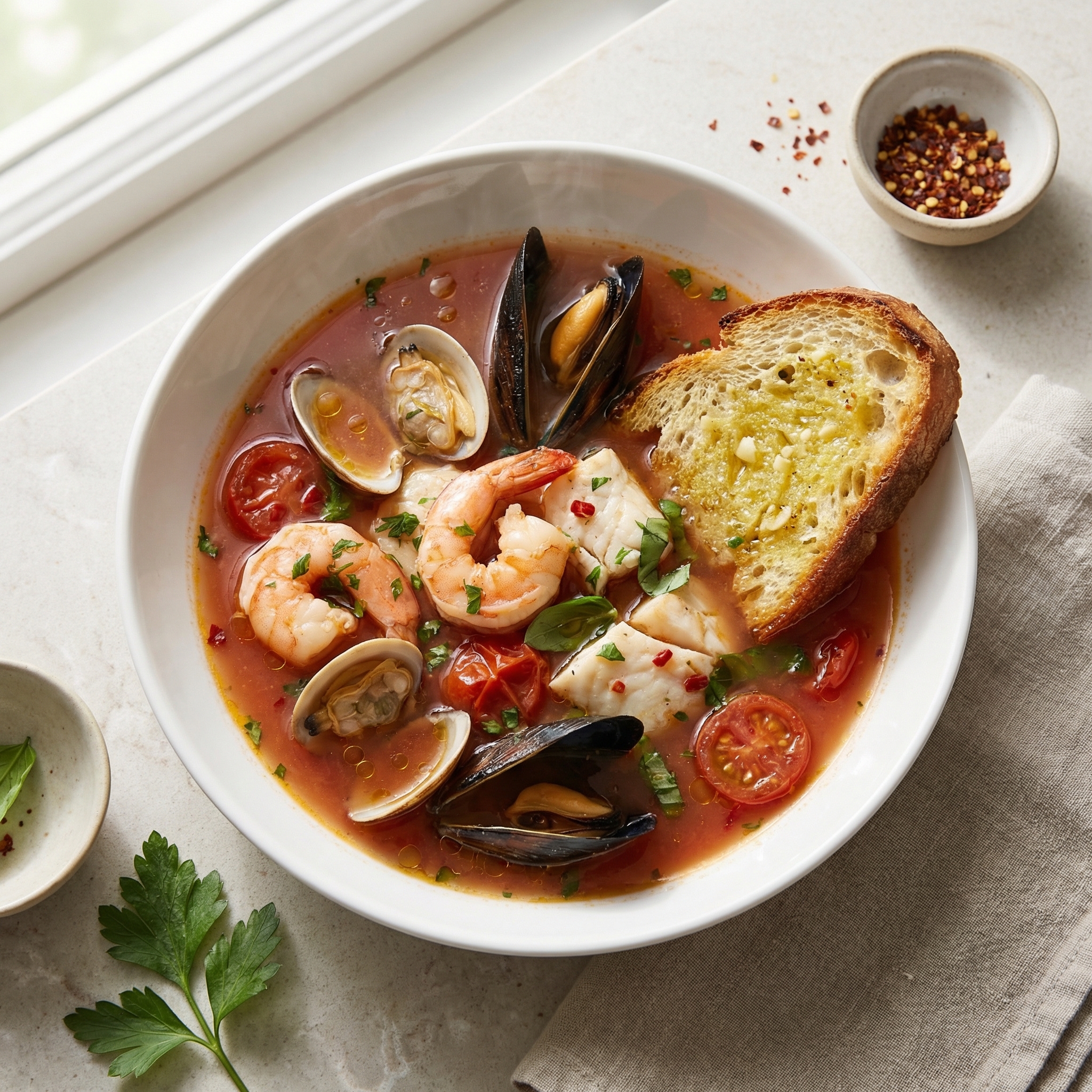 Mediterranean Zuppa di Pesce with Frutti di Mare