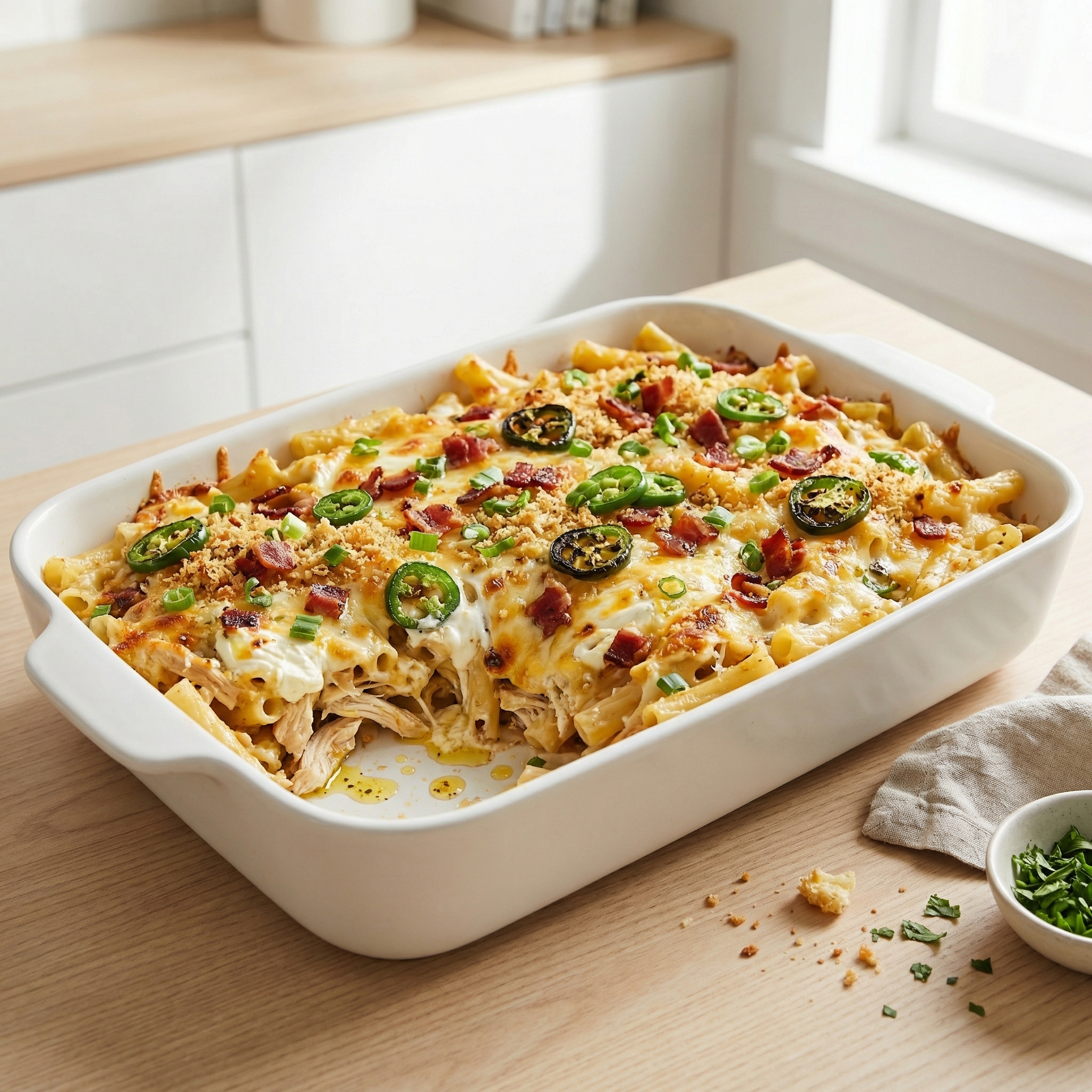 Jalapeno Popper Chicken Baked Ziti