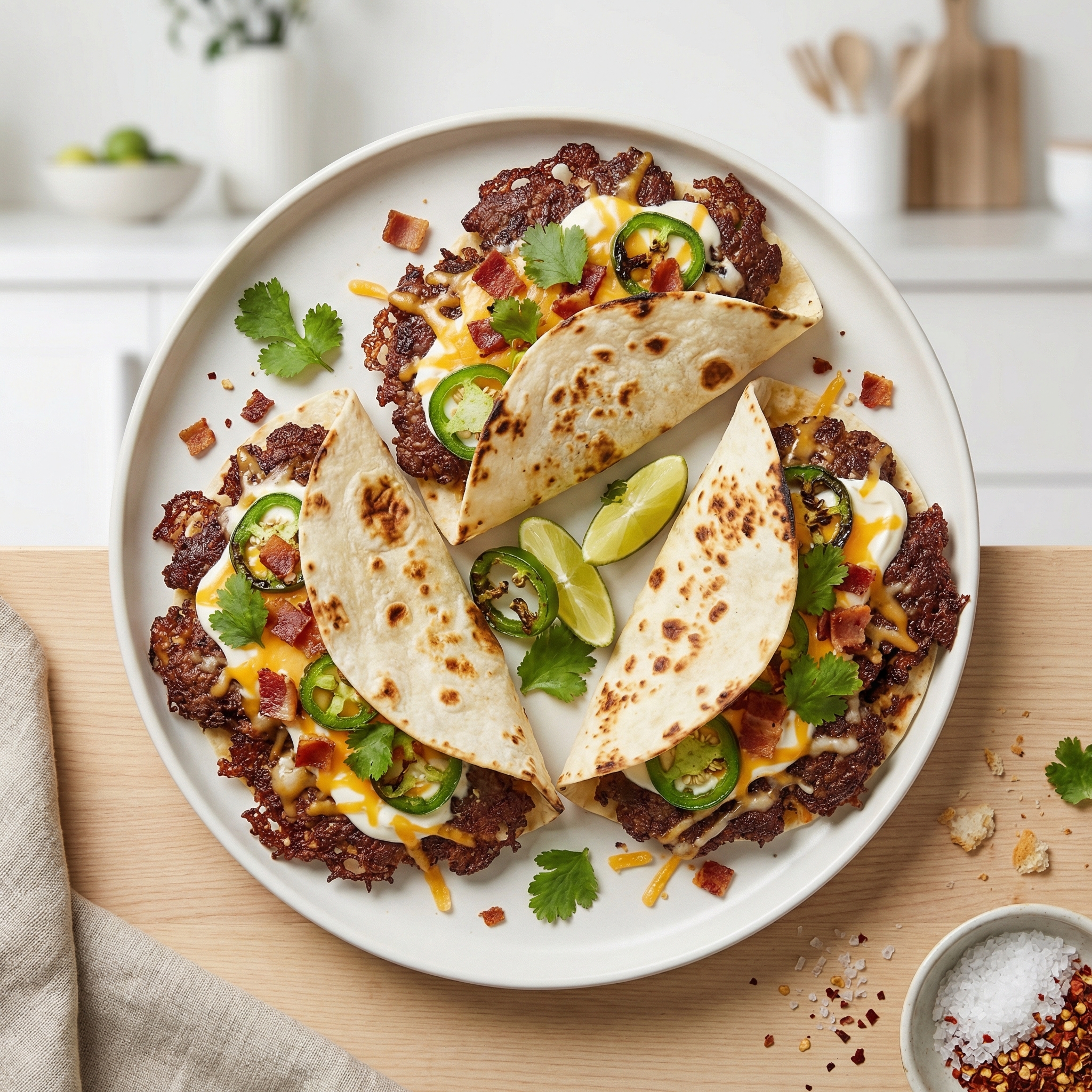 Smashed Tacos with Jalapeño Popper Flavor