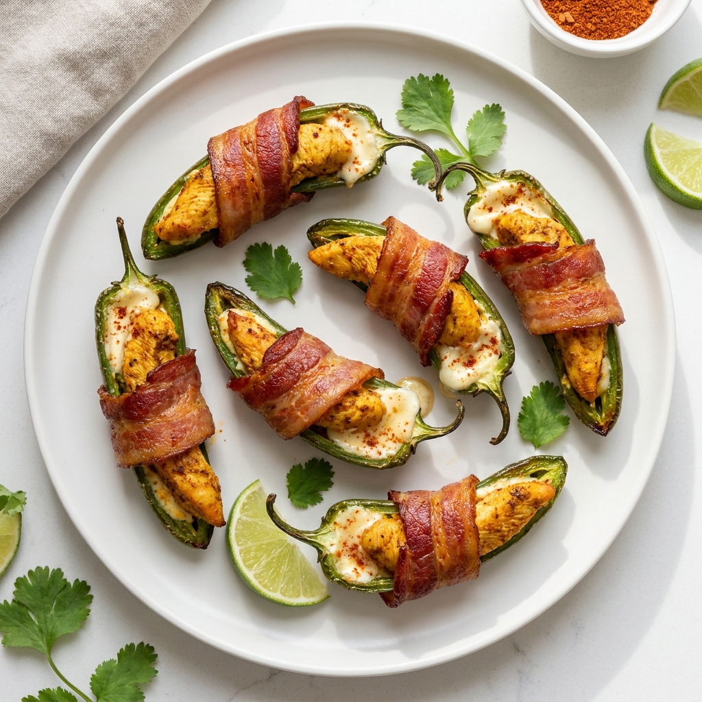 Jalapeño Poppers with Tikka Chicken and Bacon