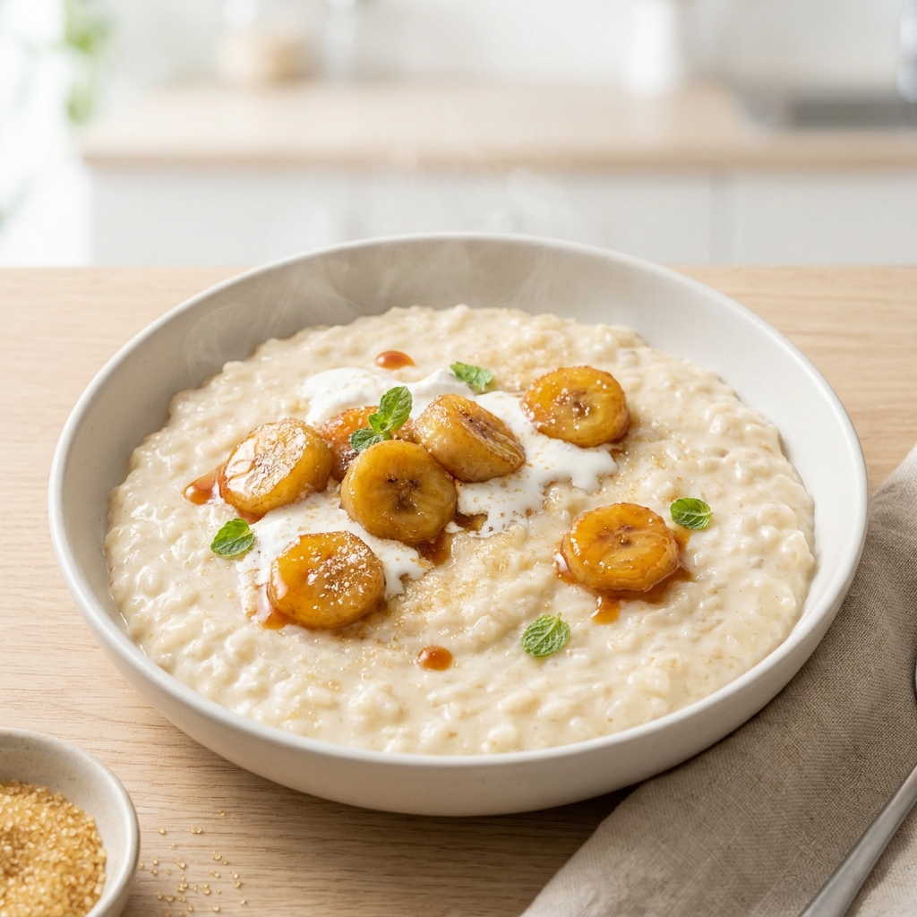 Japanese Banana Rice Pudding