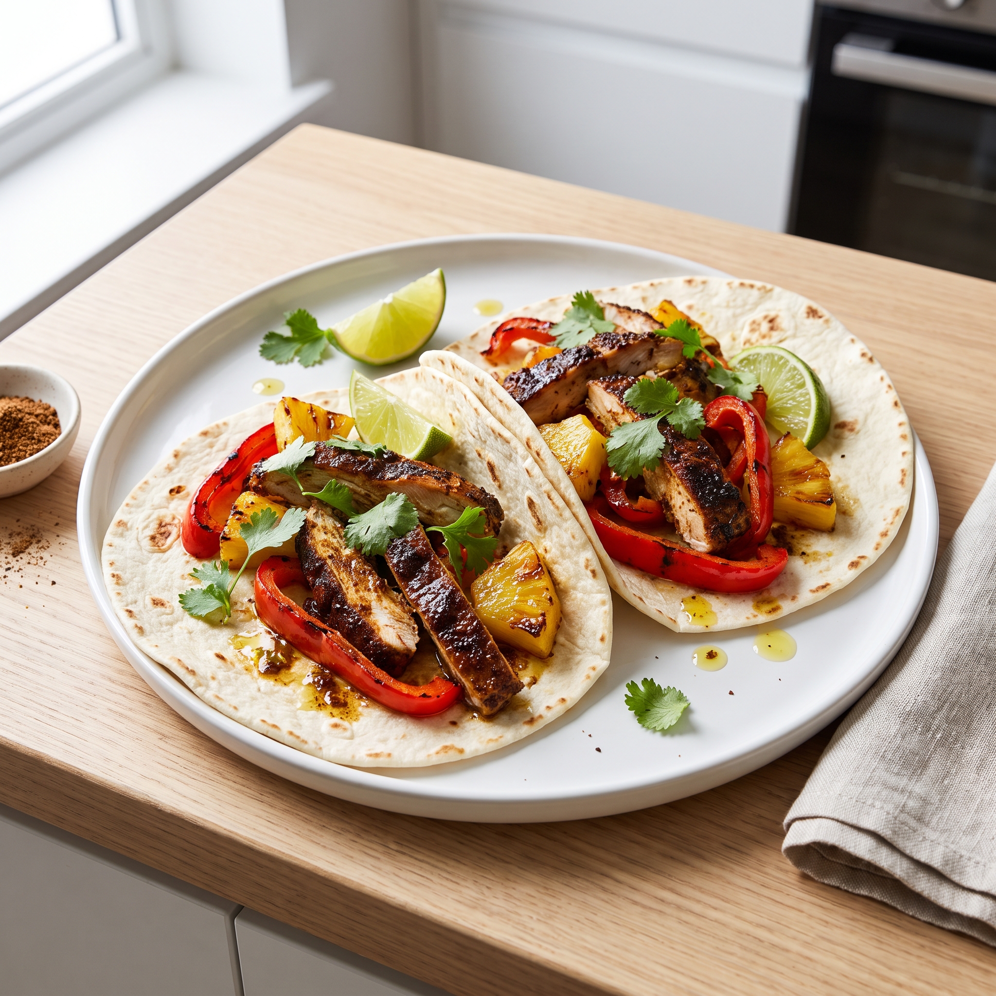 Jerk Chicken and Pineapple Fajitas