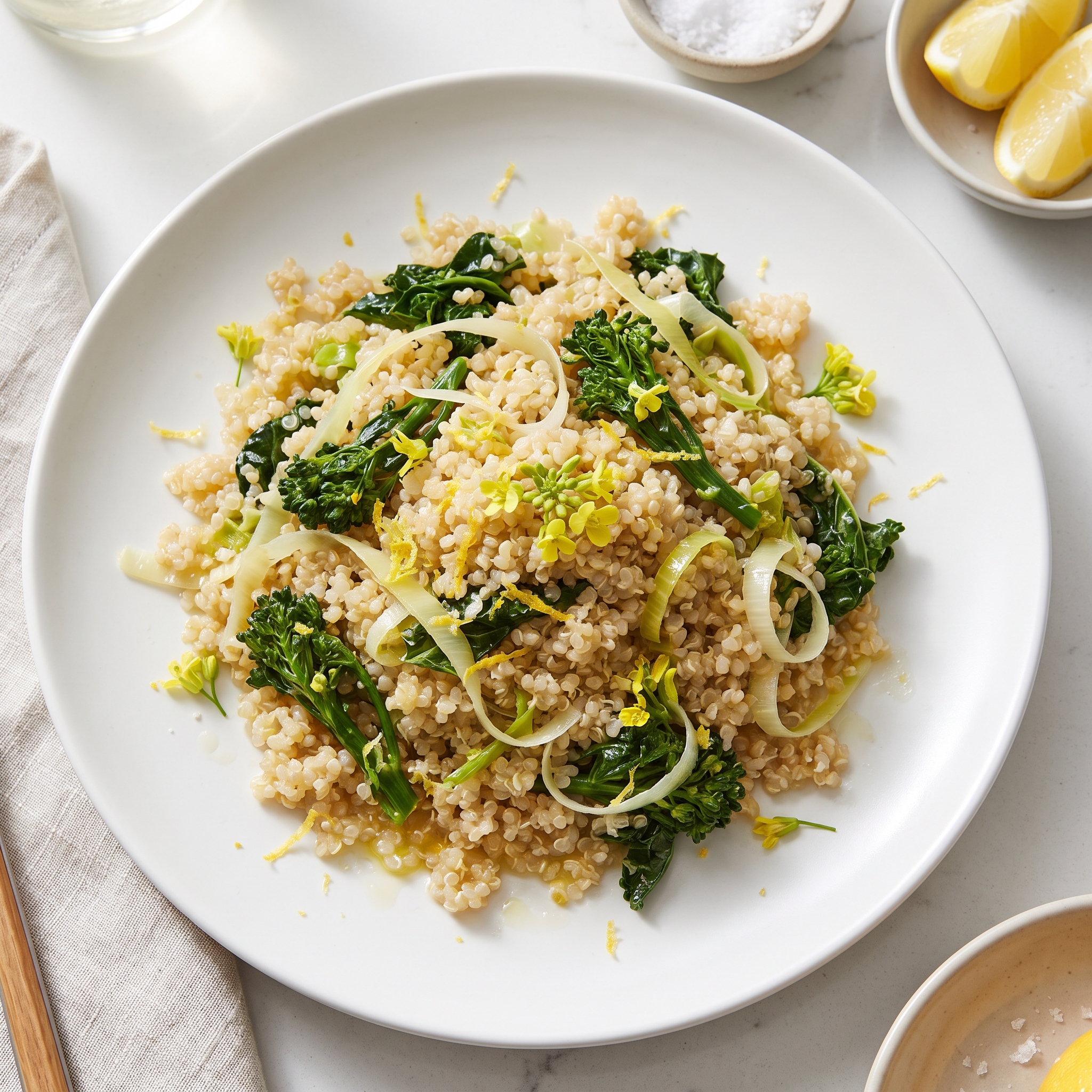 Kale Bud Quinoa Salad with Lemon