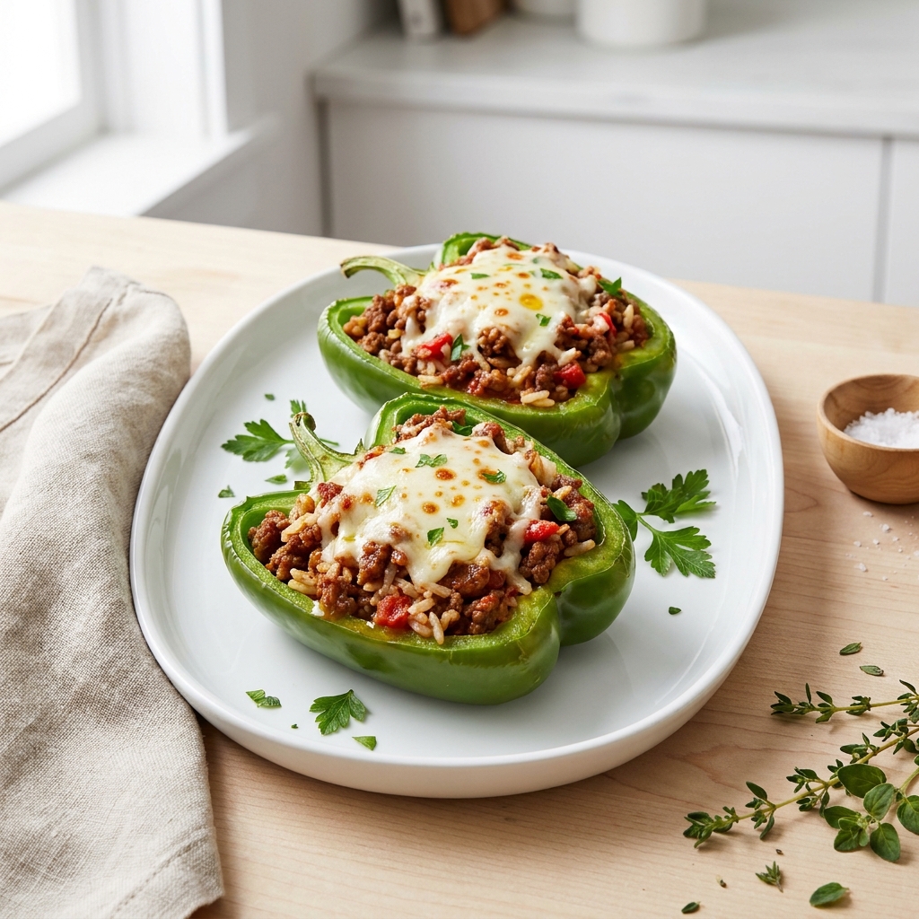 Kelsey's Favorite Stuffed Green Peppers