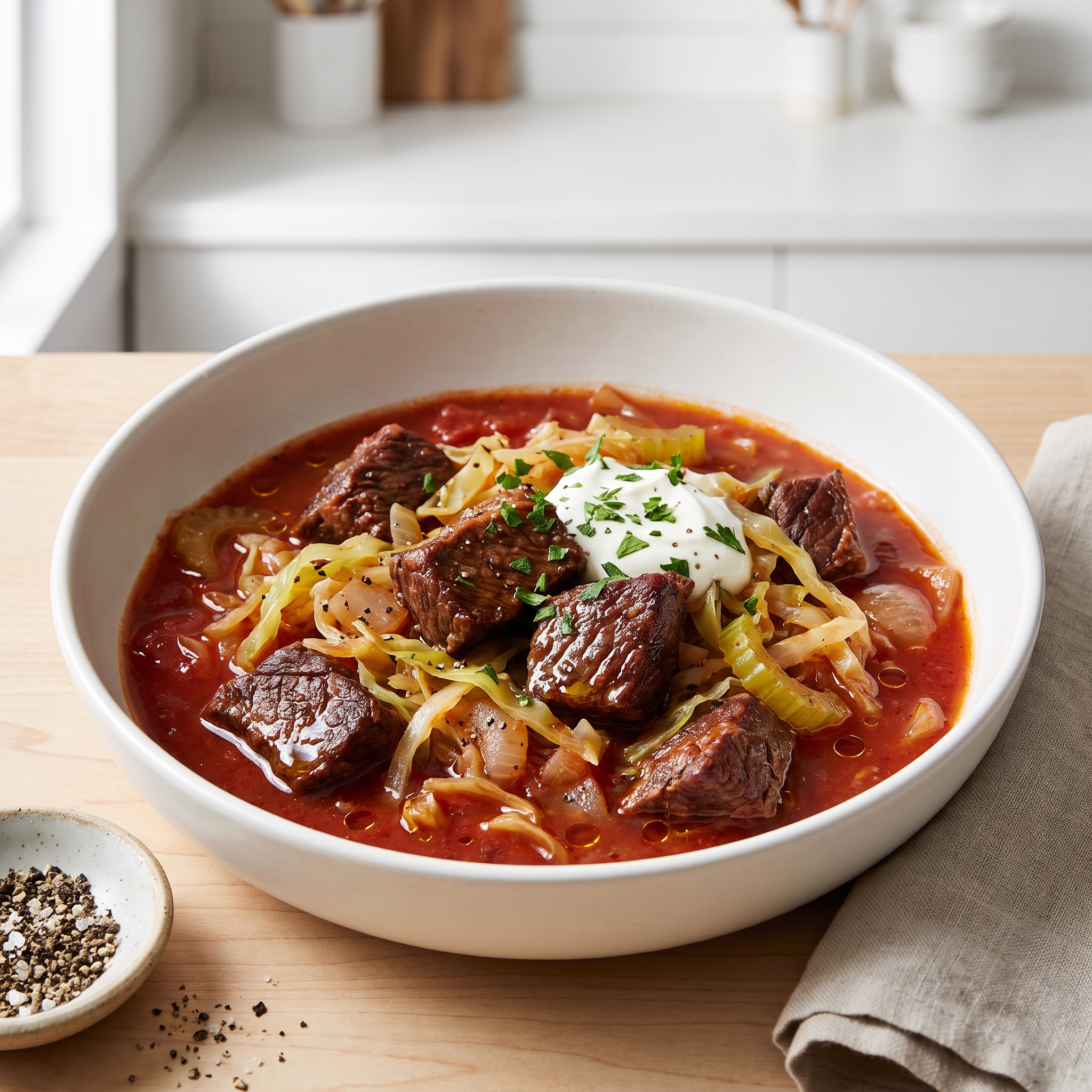 Keto-Friendly Beef and Cabbage Stew