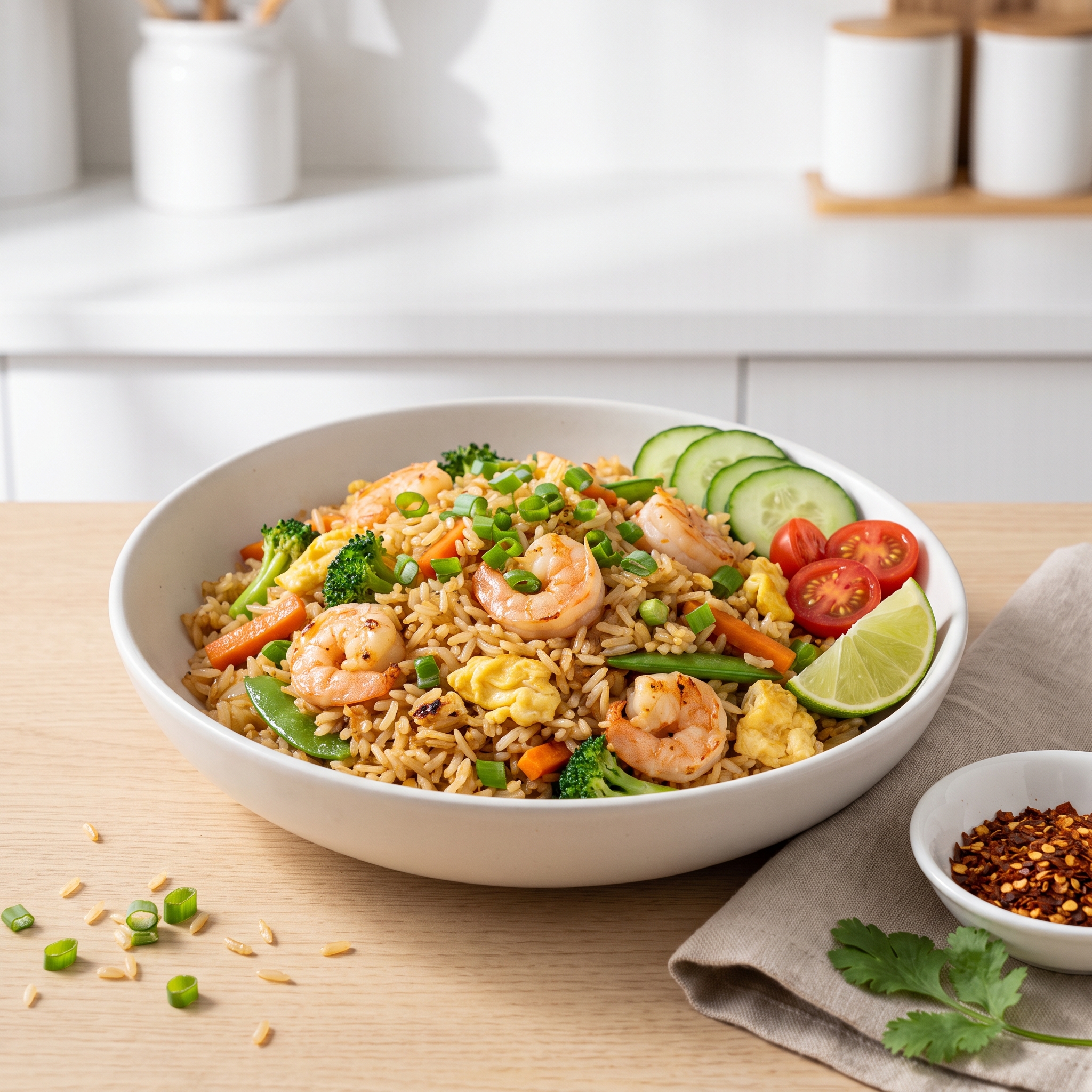 Khao Pad Goong: Thai-Style Shrimp Fried Rice