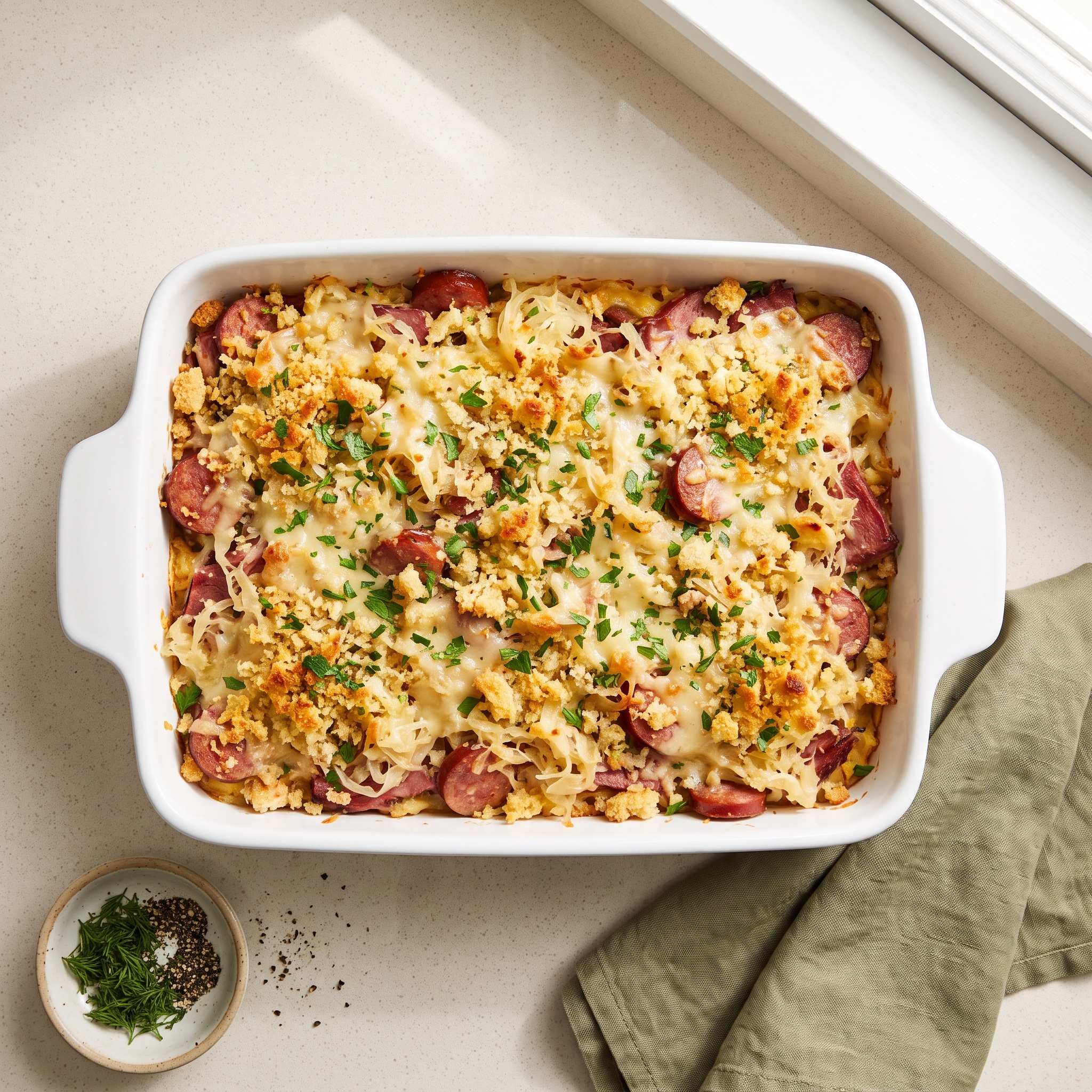 Kielbasa Reuben Bake Casserole