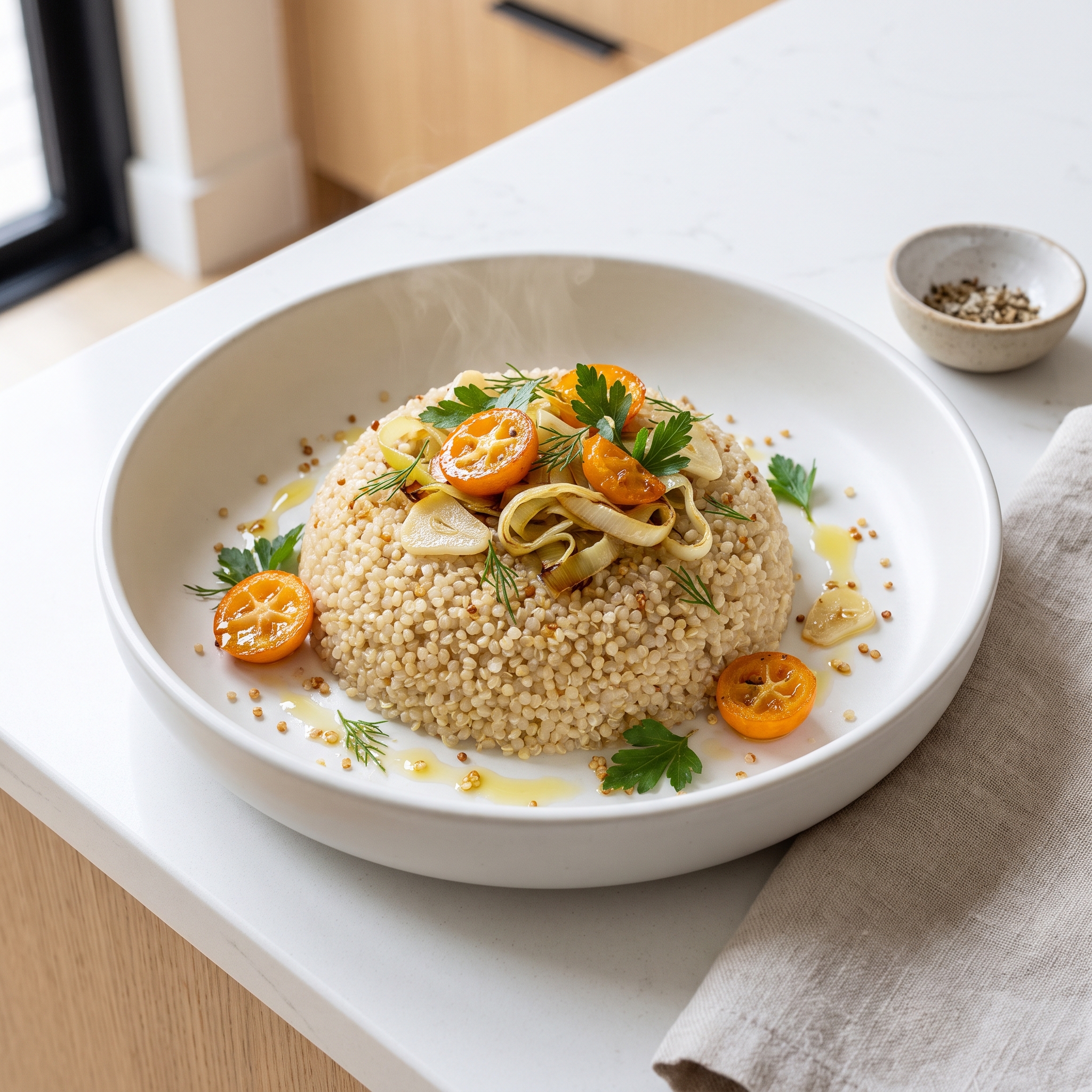 Kumquat and Leek Quinoa Pilaf