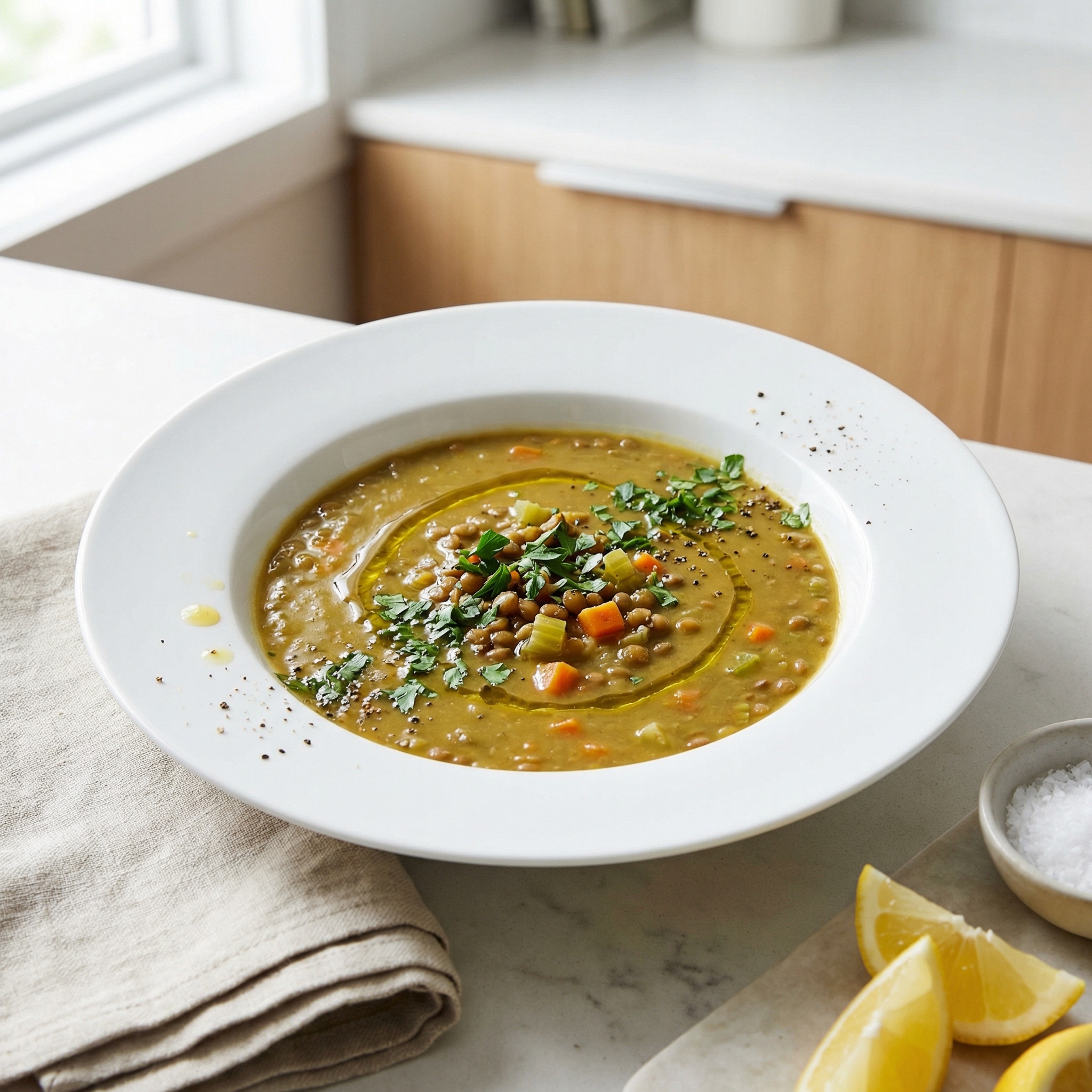 Lemony Lebanese Lentil Soup
