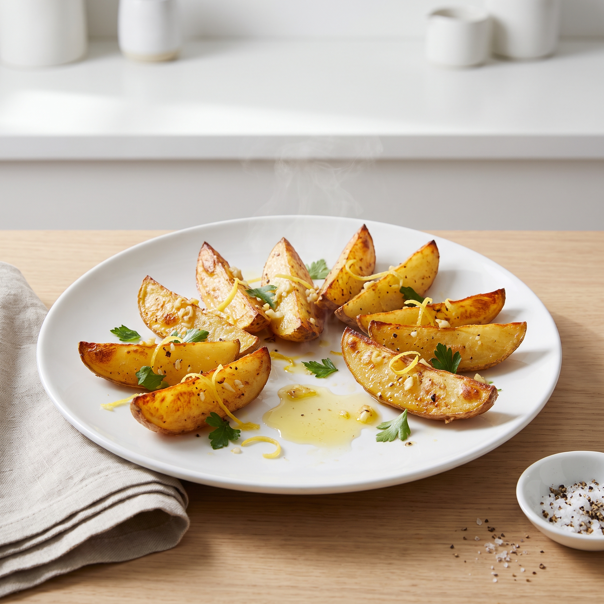 Lemon-Garlic Potato Wedges