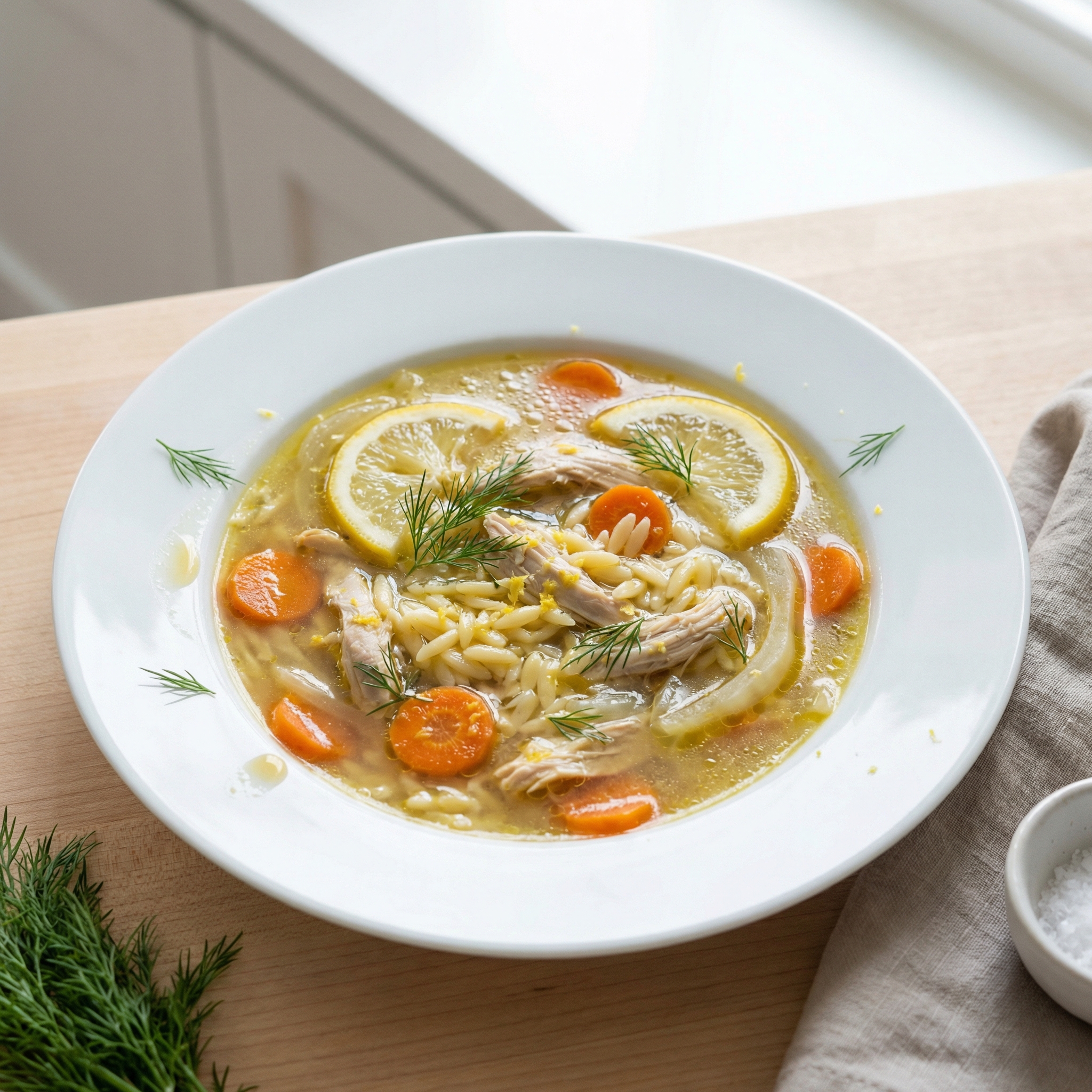 Fennel-Lemon Chicken Orzo Soup