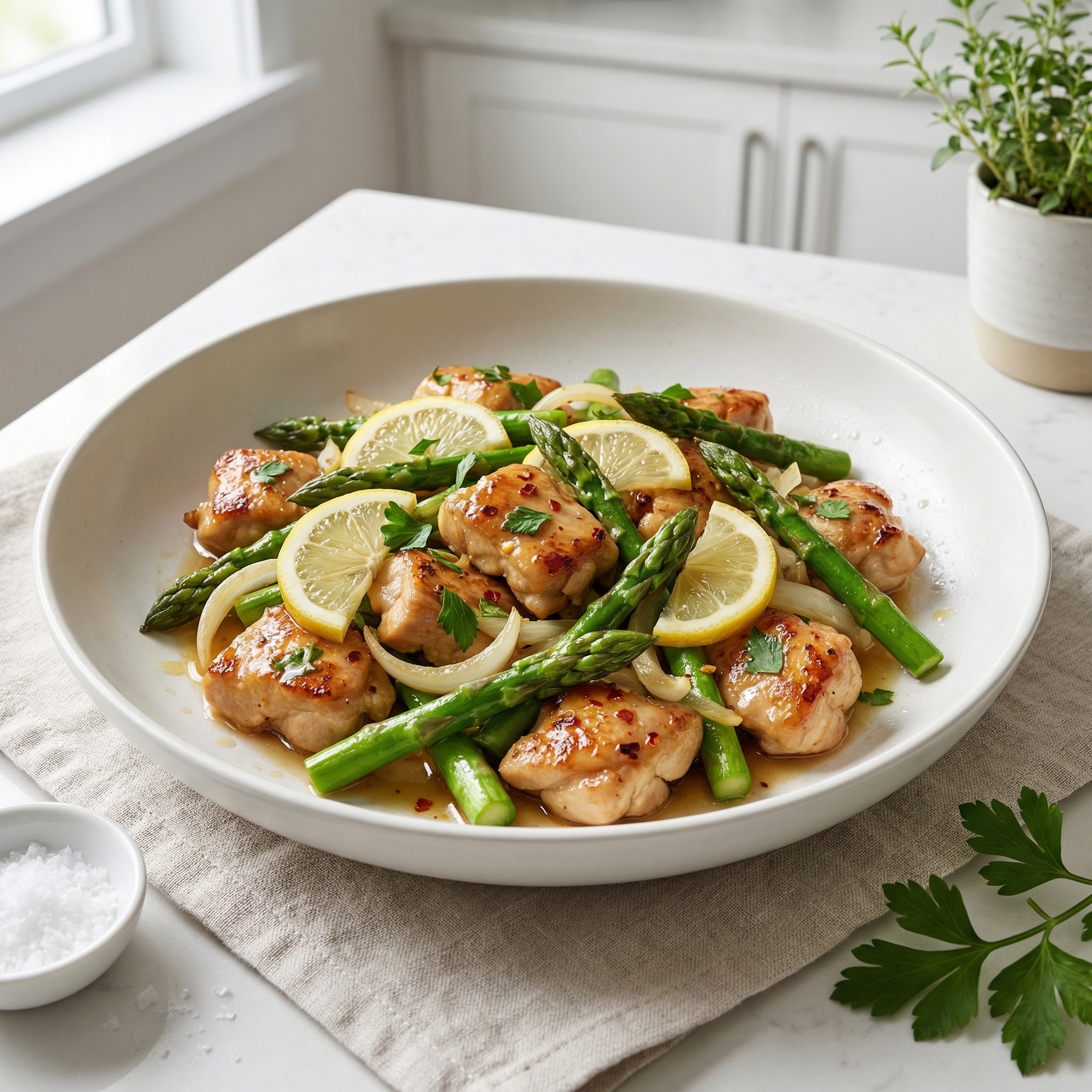 Bright Lemon Chicken with Asparagus Stir-Fry