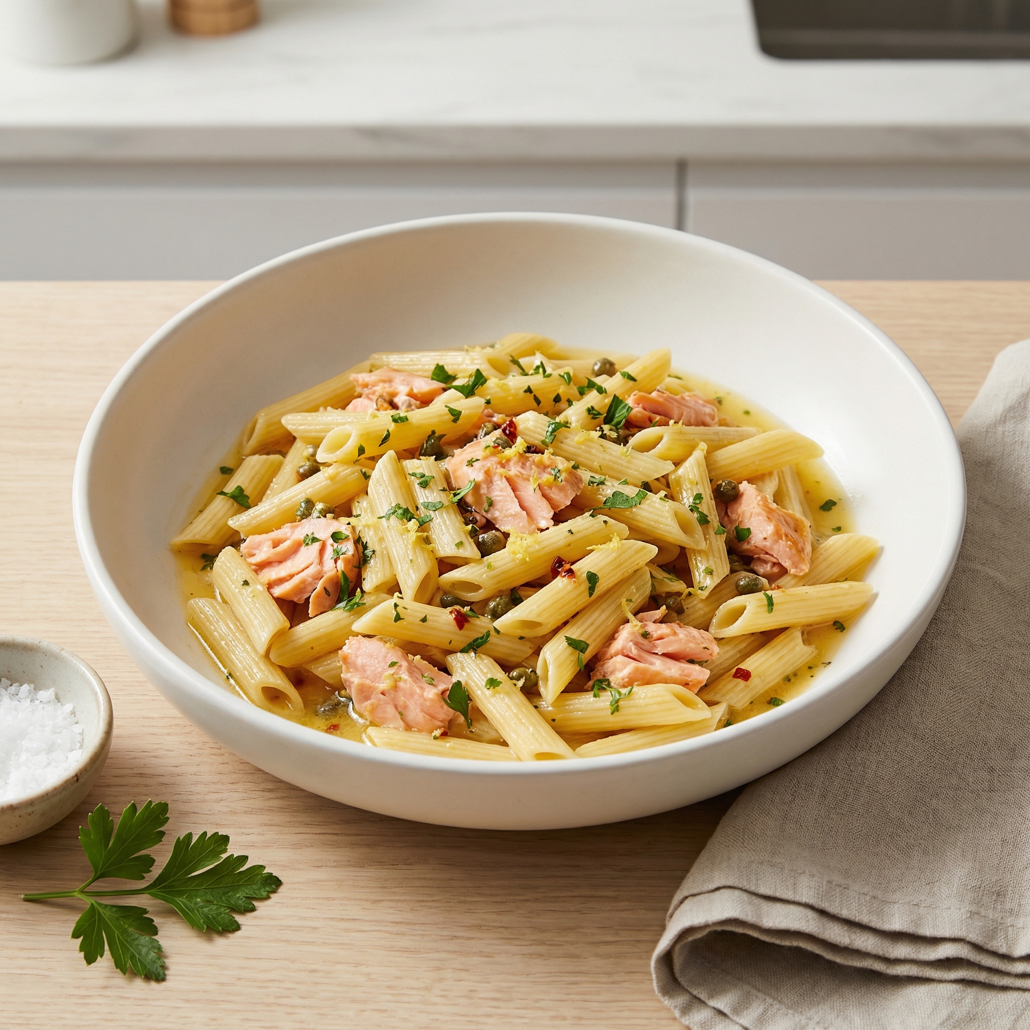 Lemon Pasta with Salmon