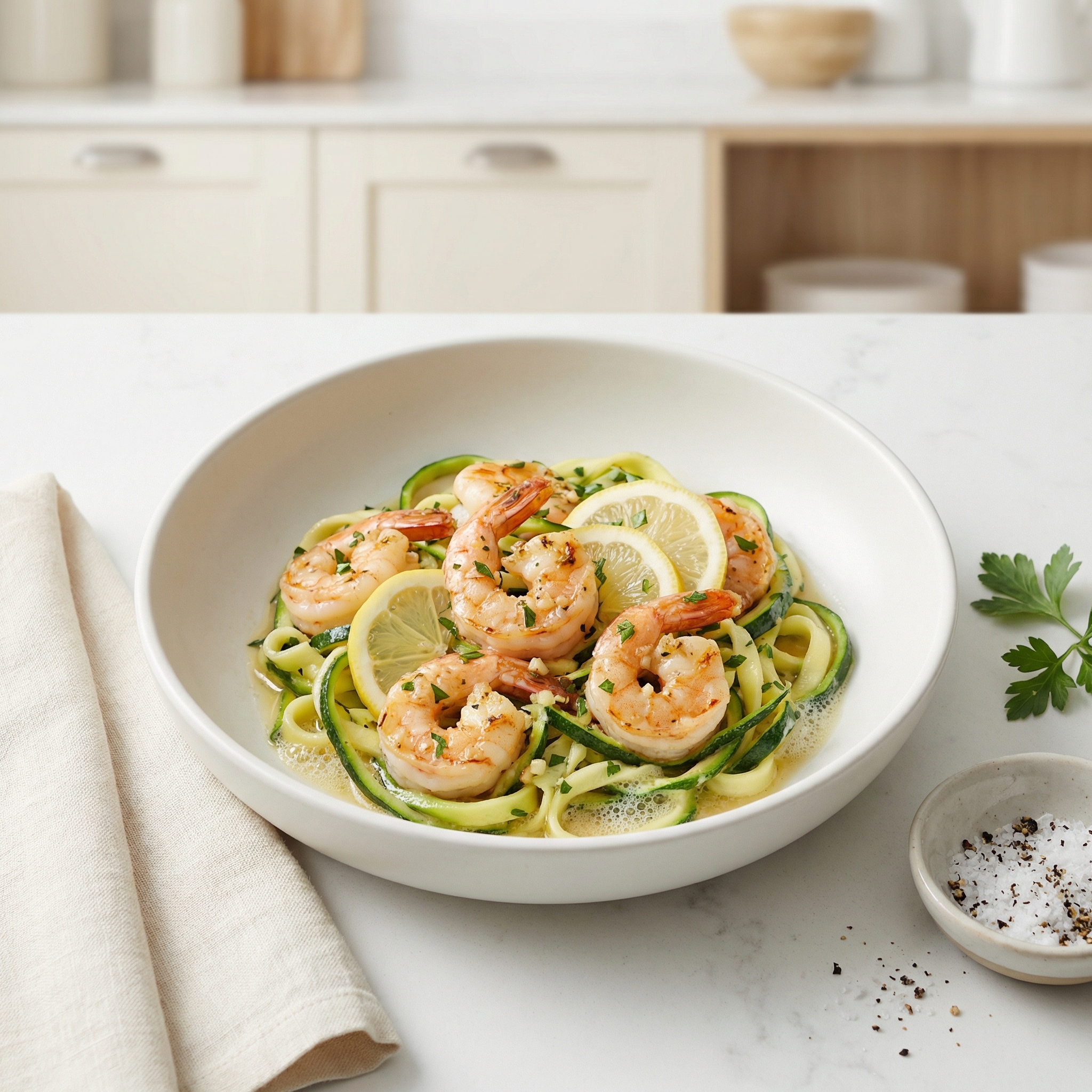 Zucchini Noodle Shrimp Scampi