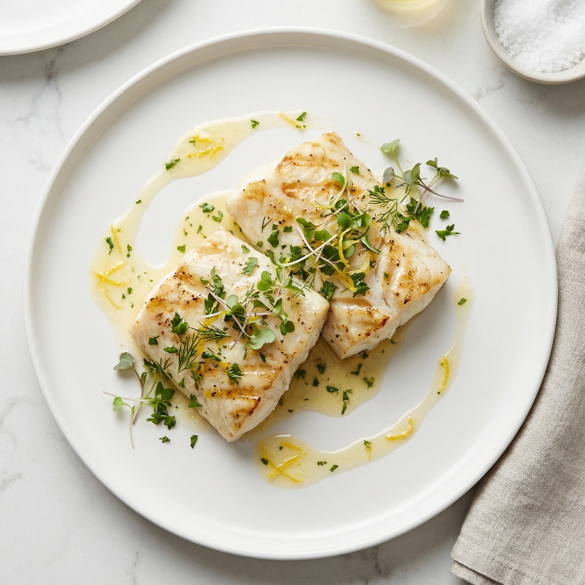 Lemon-Herb Butter Grilled Halibut Steaks